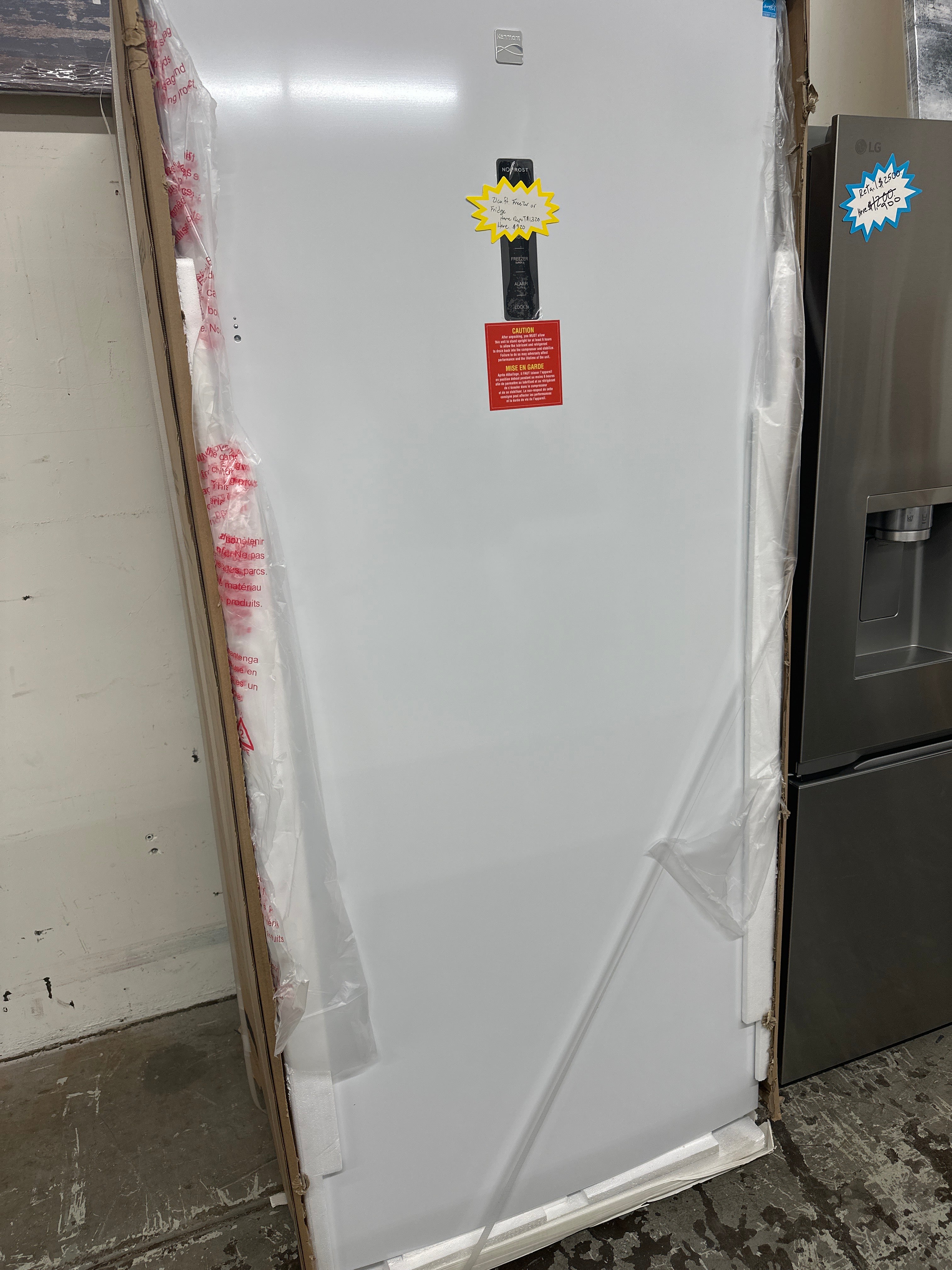 Kenmore New Upright Freezer 21 cu. ft.