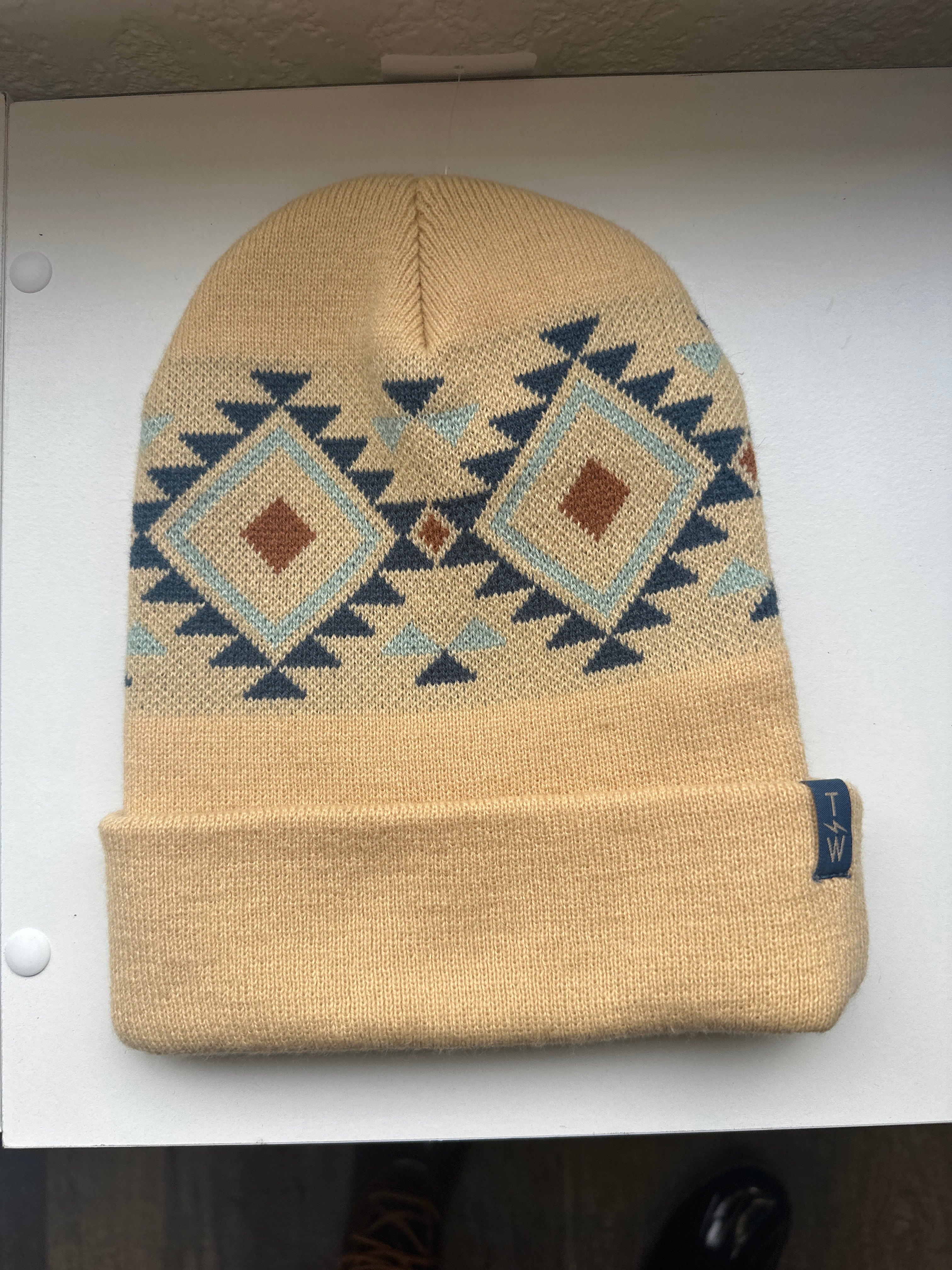 Tan Beanie Geo Shapes