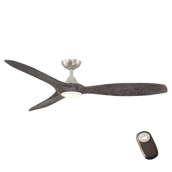 Canterbury Integrated LED Indoor Brushed Nickel Ceiling Fan with Light Kit 18A