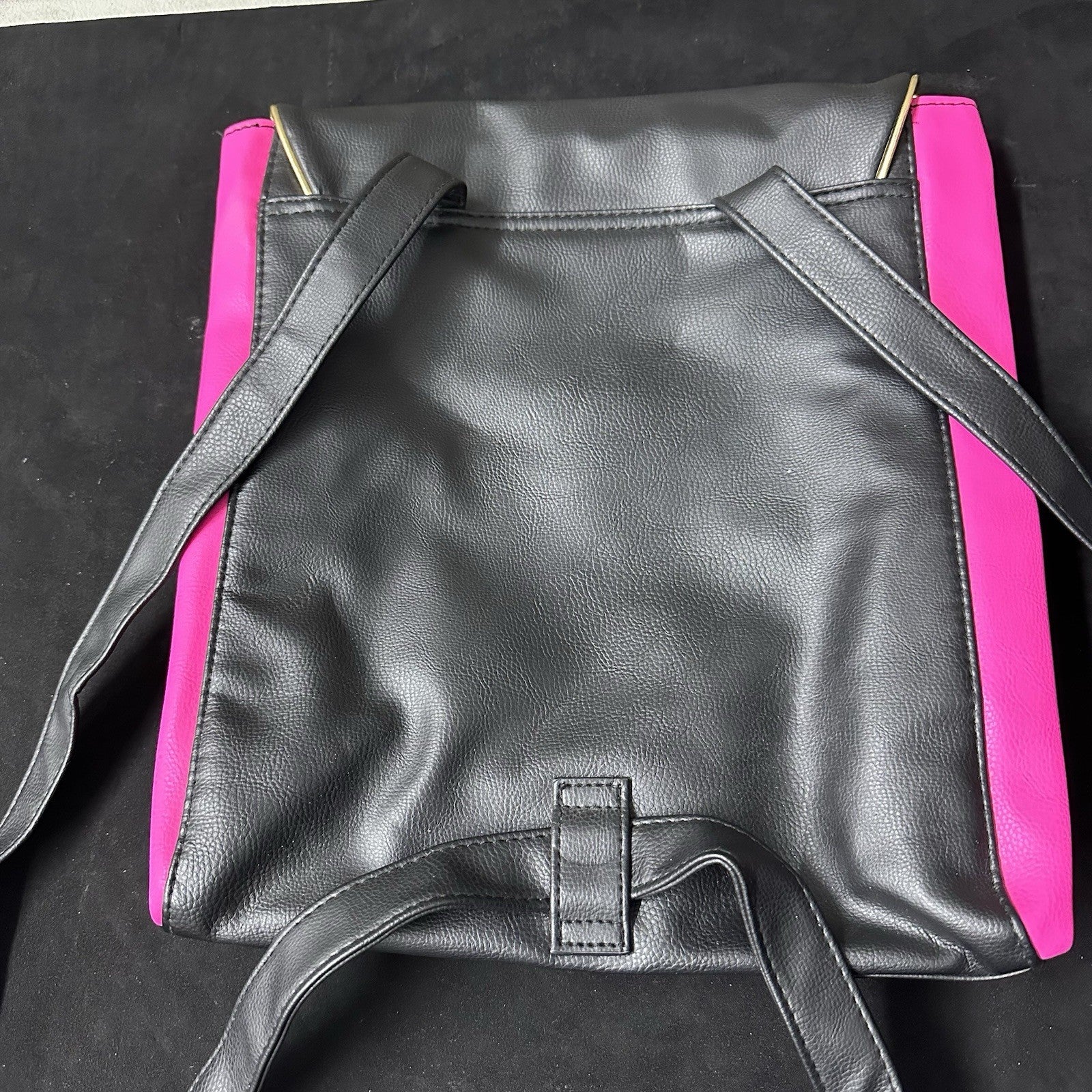 Juicy Couture Large Backpack in Black & Hot Pink with Gold Trim (4A)