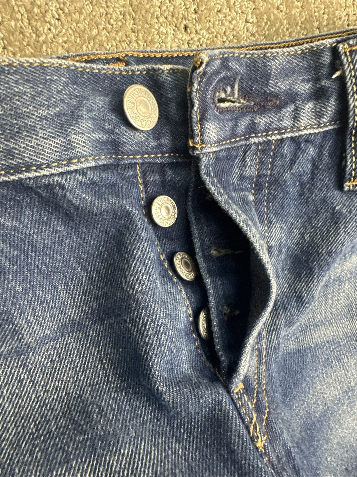 Levi's 501 Women's Straight Leg Button Fly Blue Denim Jeans w25 L30   (2.1)