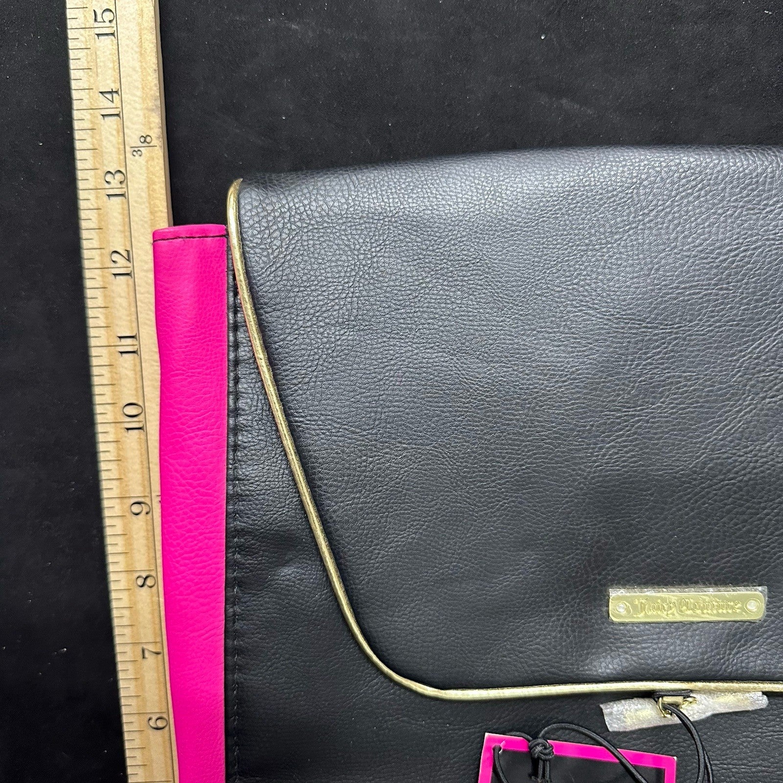 Juicy Couture Large Backpack in Black & Hot Pink with Gold Trim (4A)