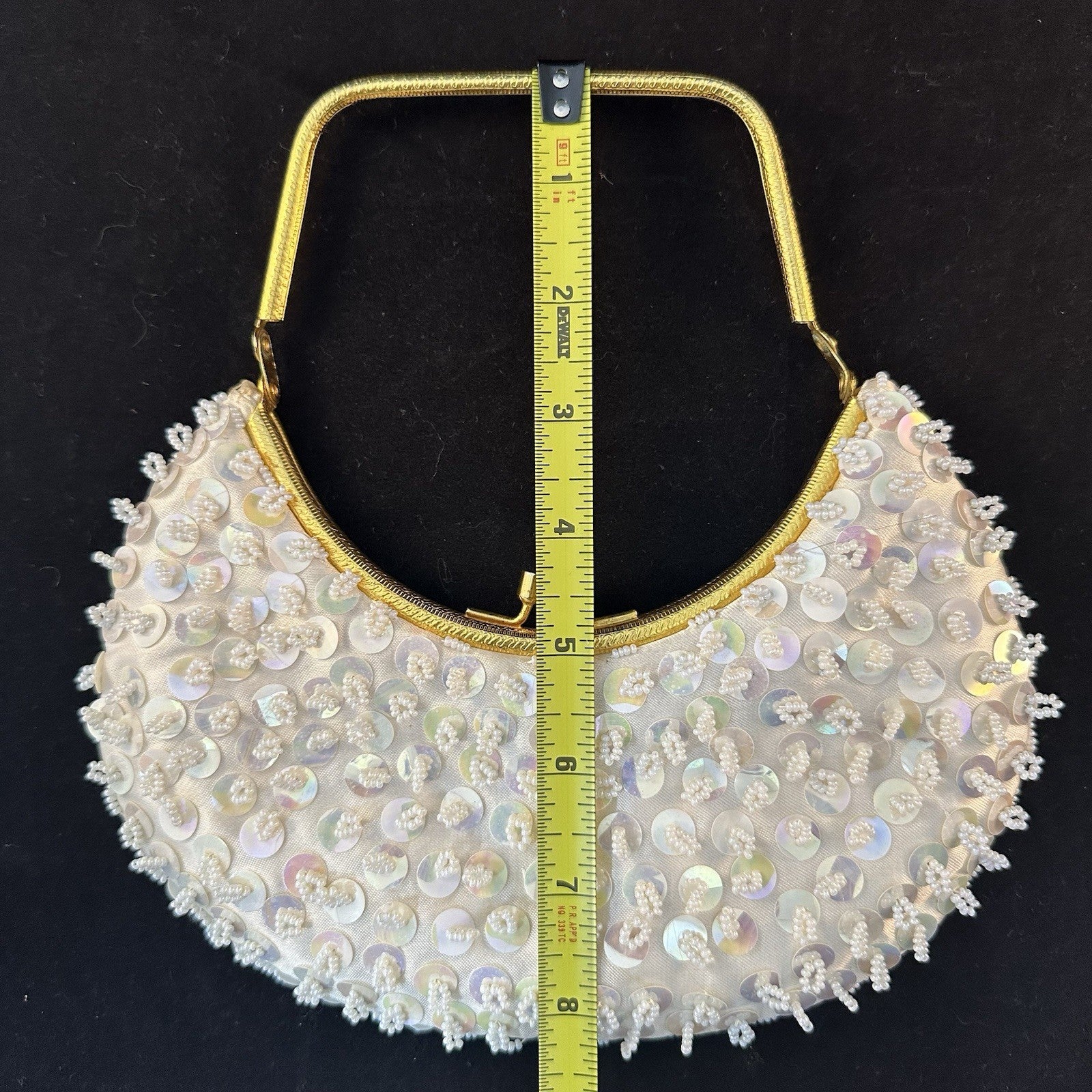 Vintage Beaded Evening Wedding Bag Elephant Brand Made In Hong Kong Good 6C