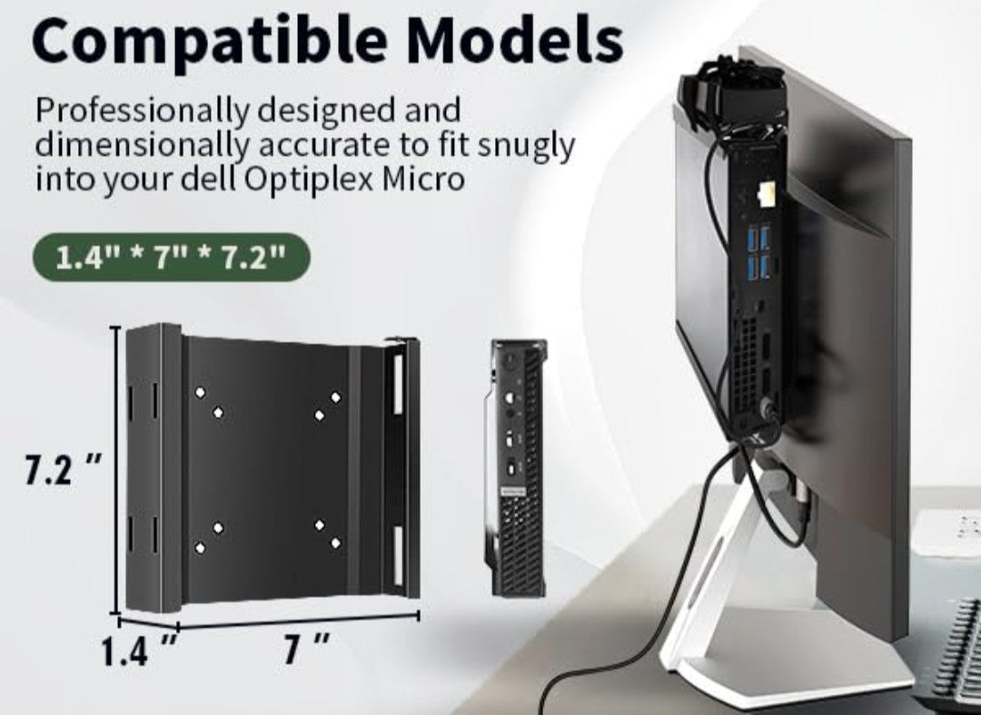 Mini PC Mount Compatible with Dell Micro Form Factor Case Mount, Under Desk 9B