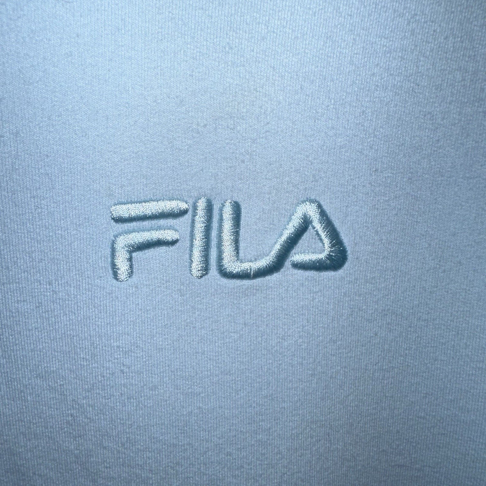Fila Womens Sweatshirt Small Light Blue Crew Neck Pullover Pastel Pockets 0081