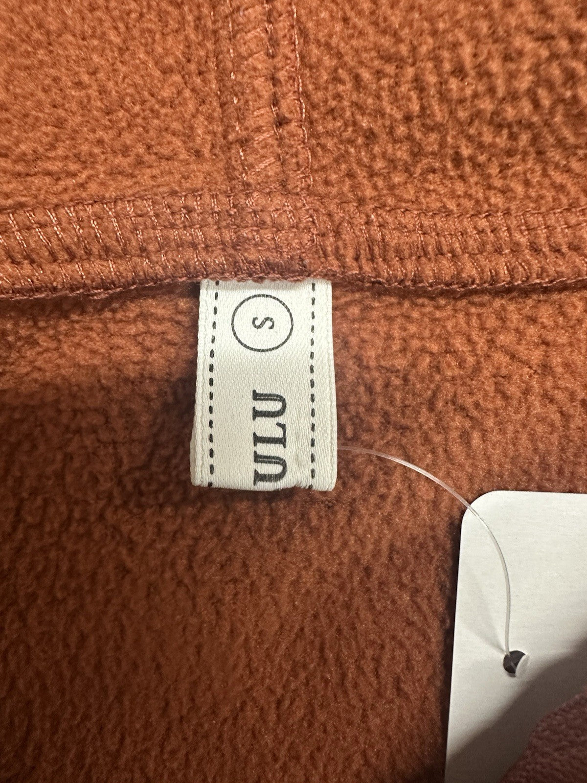 Women’s Laslulu Burnt Orange Small Crop Hoodie Sweater W/ Zipper