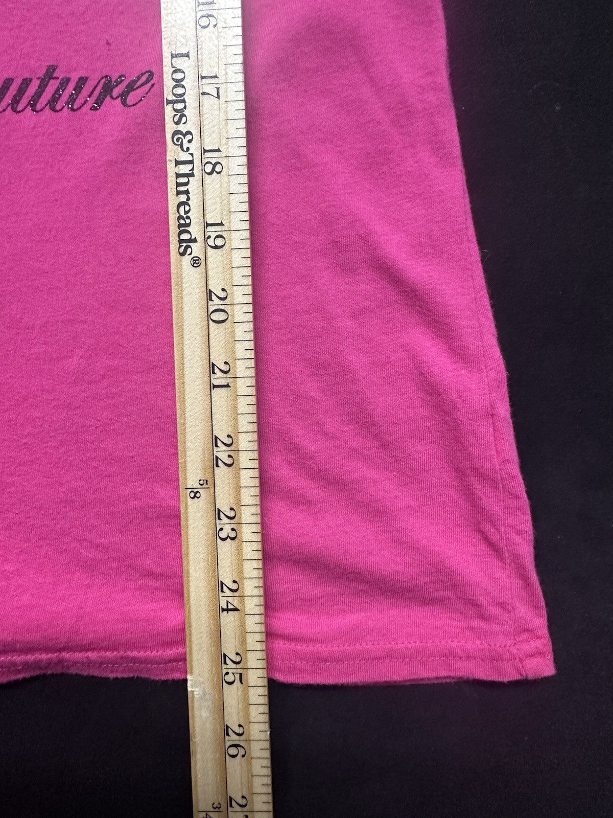 Juicy Couture Hot Pink Rhinestone Tee Shirt Y2K Size Medium 0084