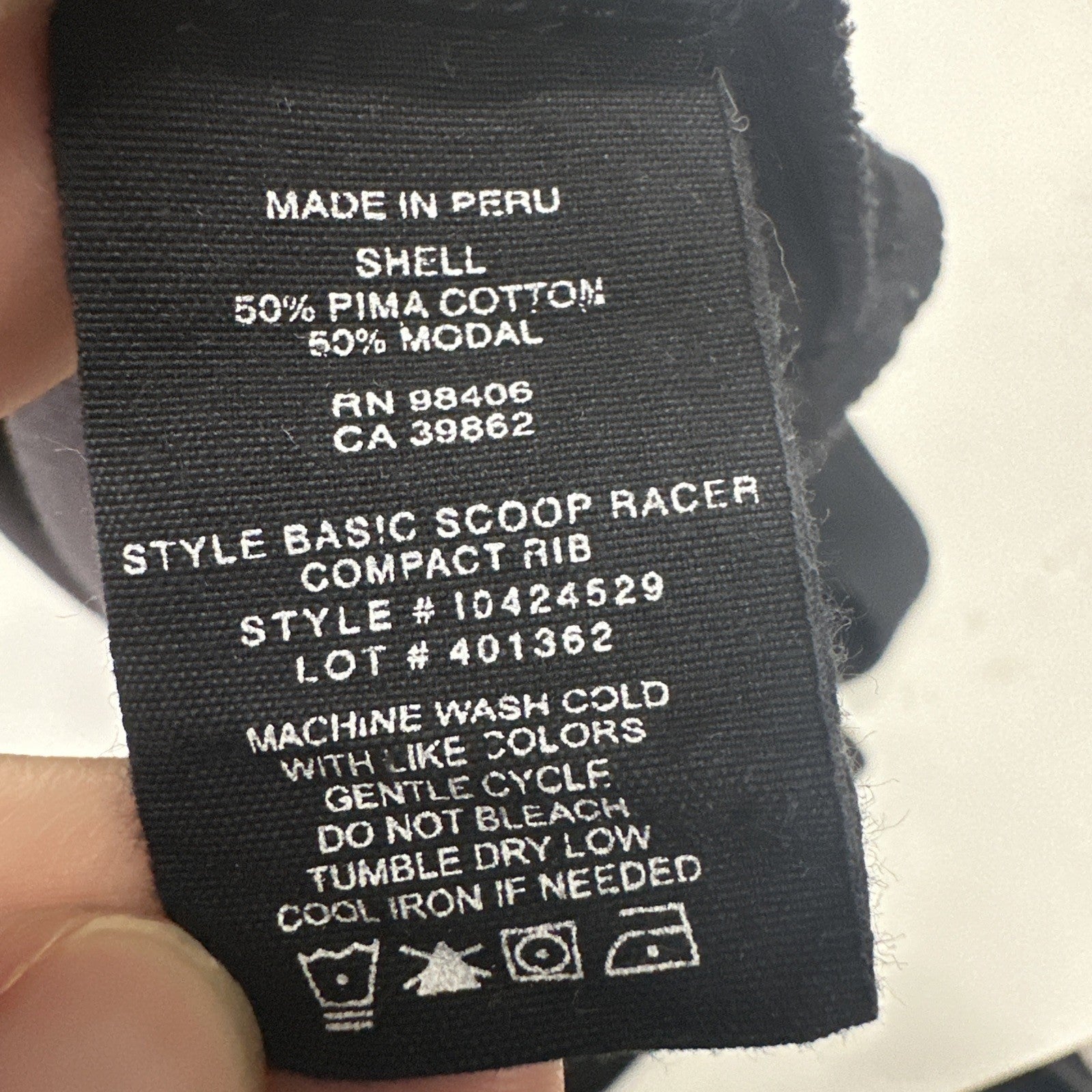Women’s Small Theory Razor Basic Scoop Back Black Tank