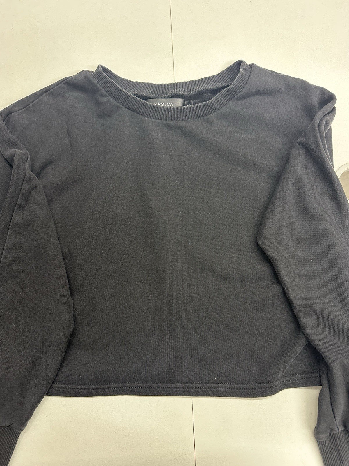 Women’s Zesica Small Black Crop Lightweight Basic Sweater