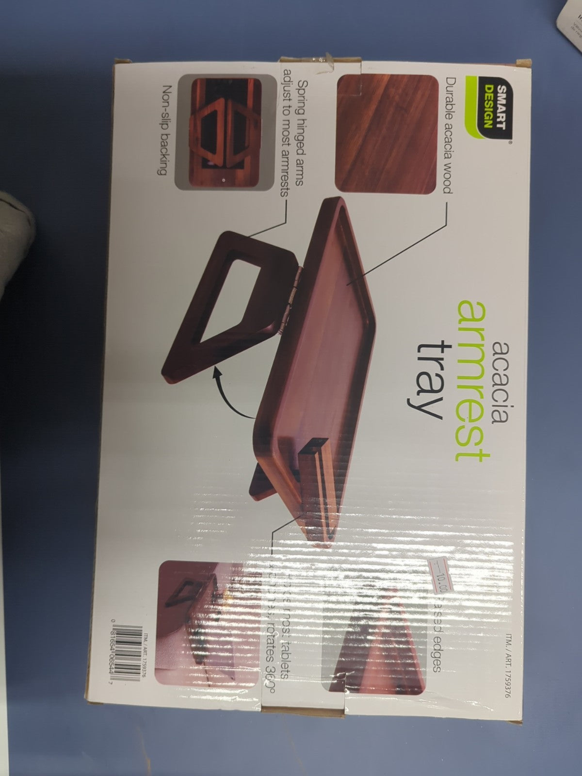 Smart Design Acacia Armrest Tray