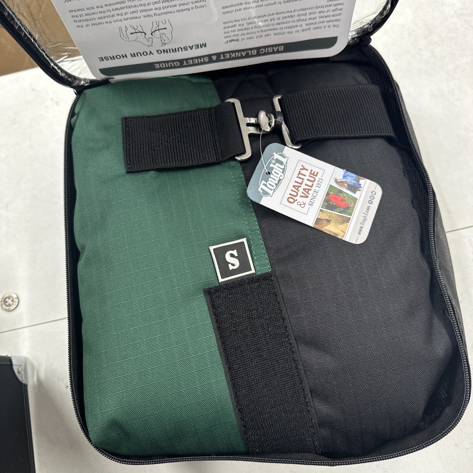 Tough-1 600D Waterproof Foal Blanket Poly Adjustable Size Small Black Green (5A)