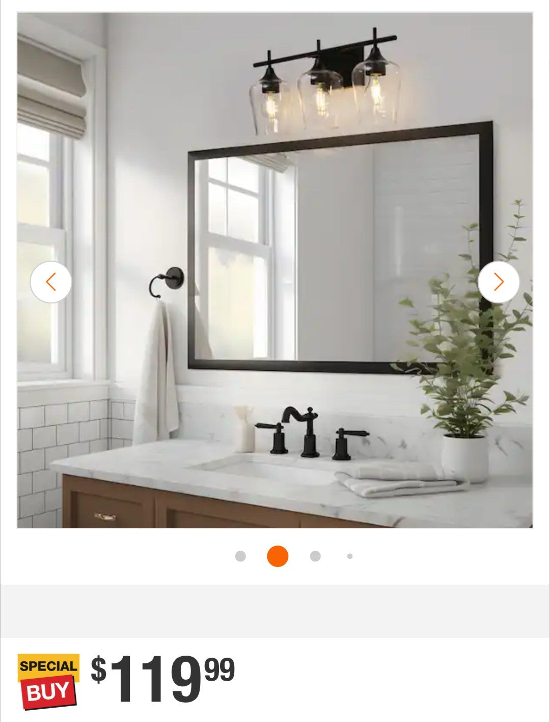 Uolfin 21 in. 3-Light Modern Industrial Black Vanity Light w/ Goblet Shades 13A