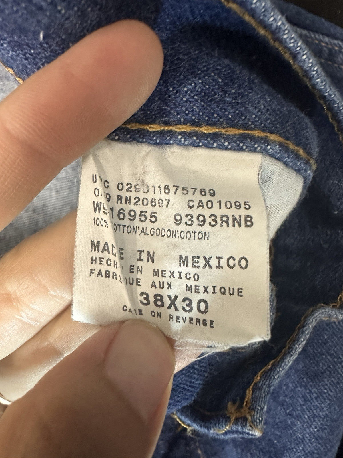 Dickies Jeans Men 38x30 Blue Casual Straight Workwear Pants (0066)