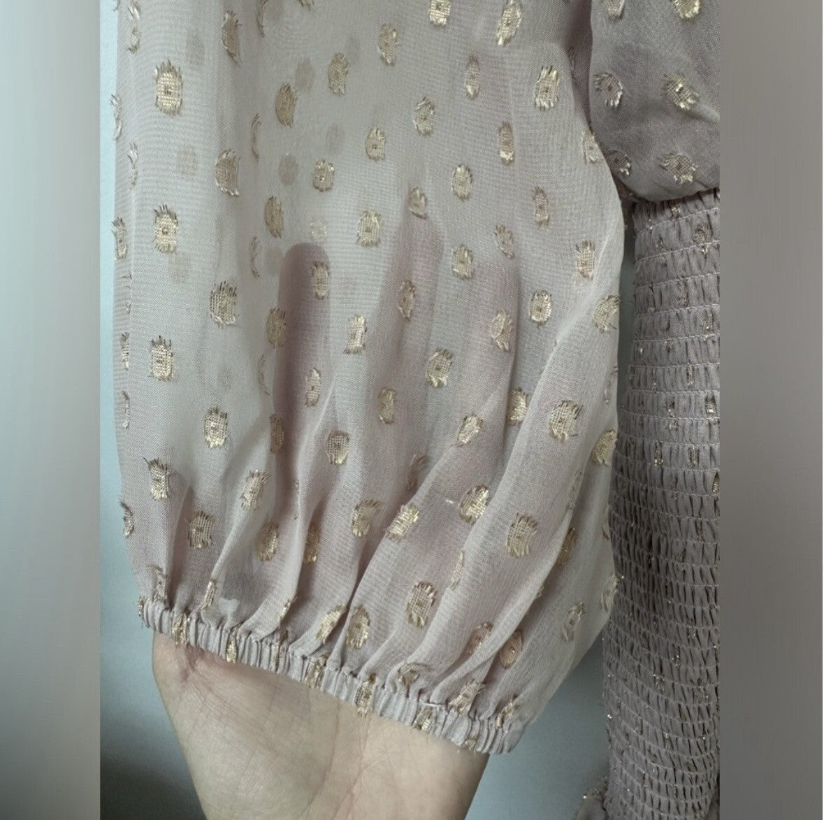 Lulu’s Mauve With Gold Dots Mini Dress NWT Size Large