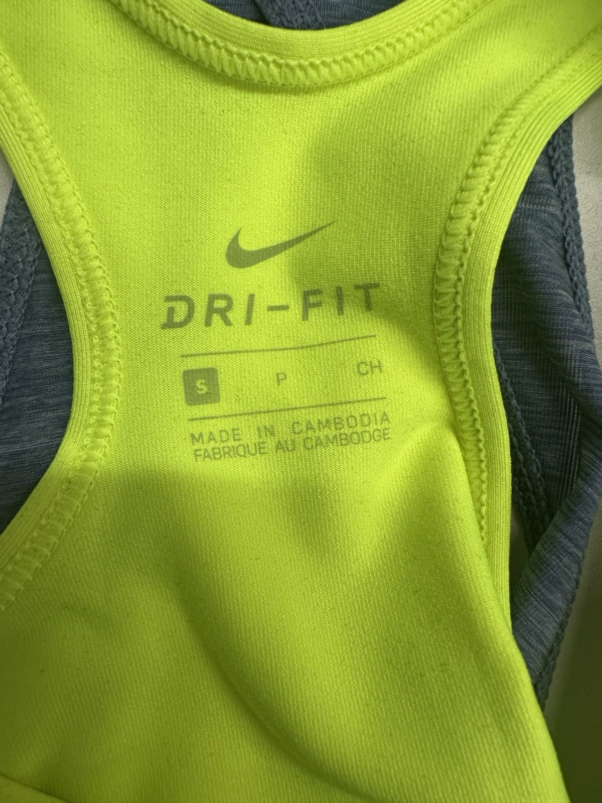 Nike Dri Fit Athletic Sport Run Performance Racerback Built In Bra Tank Top S