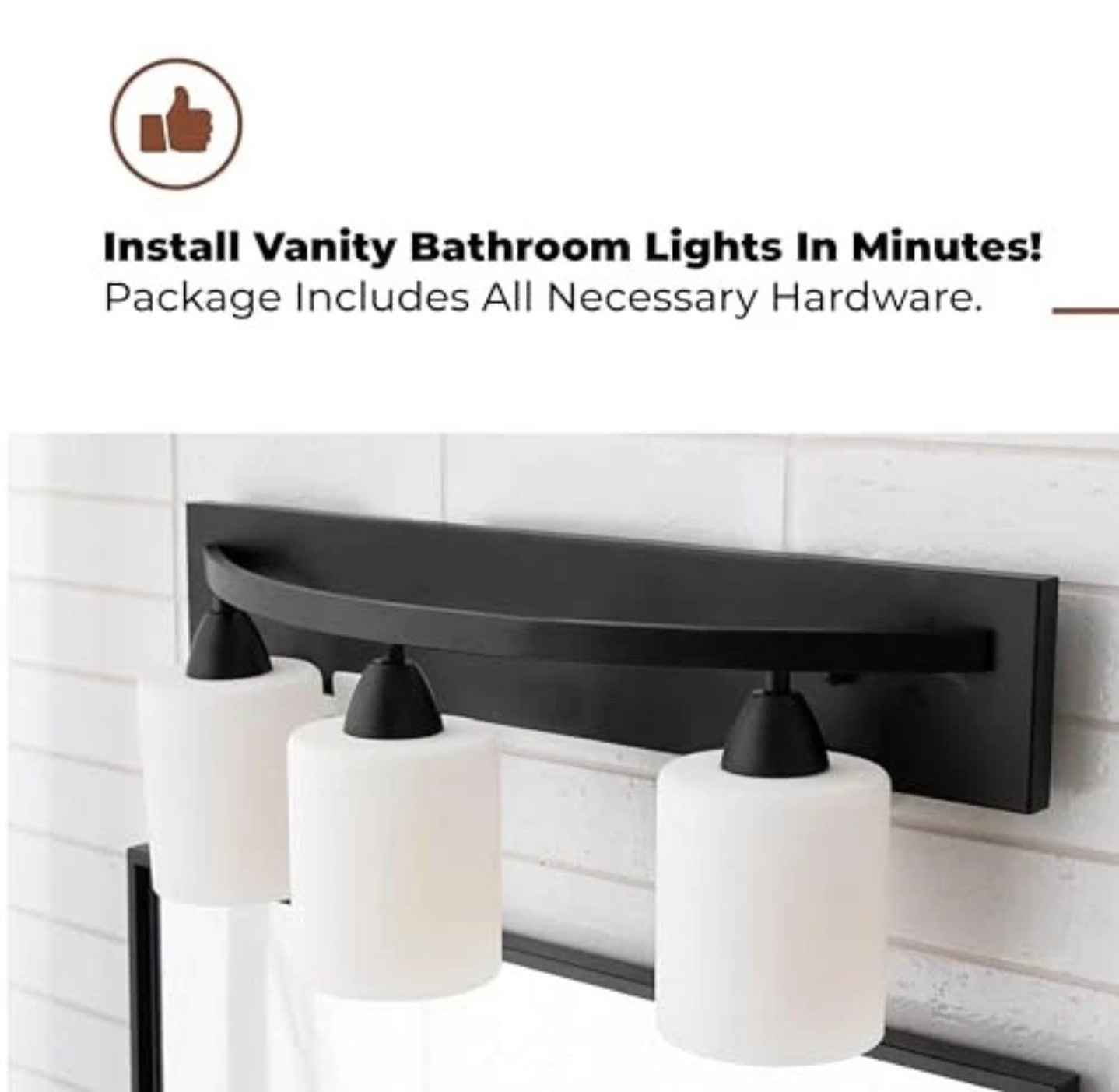 Bathroom Light Fixtures - Oil-Rubbed Matte Black Vanity Lights with Modern