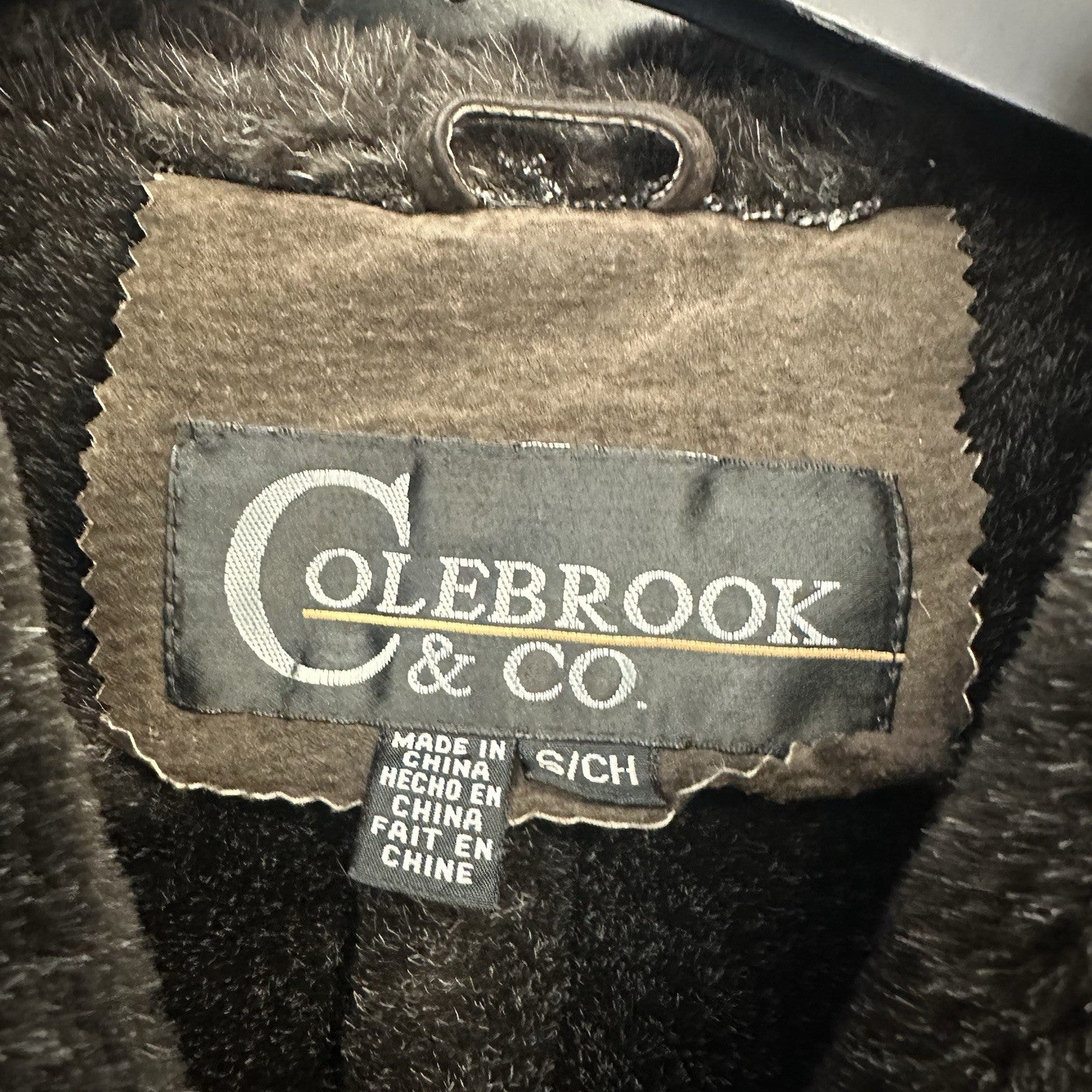 Women’s Colebrook & Co. Small Brown Leather Coat Faux Fur Lining