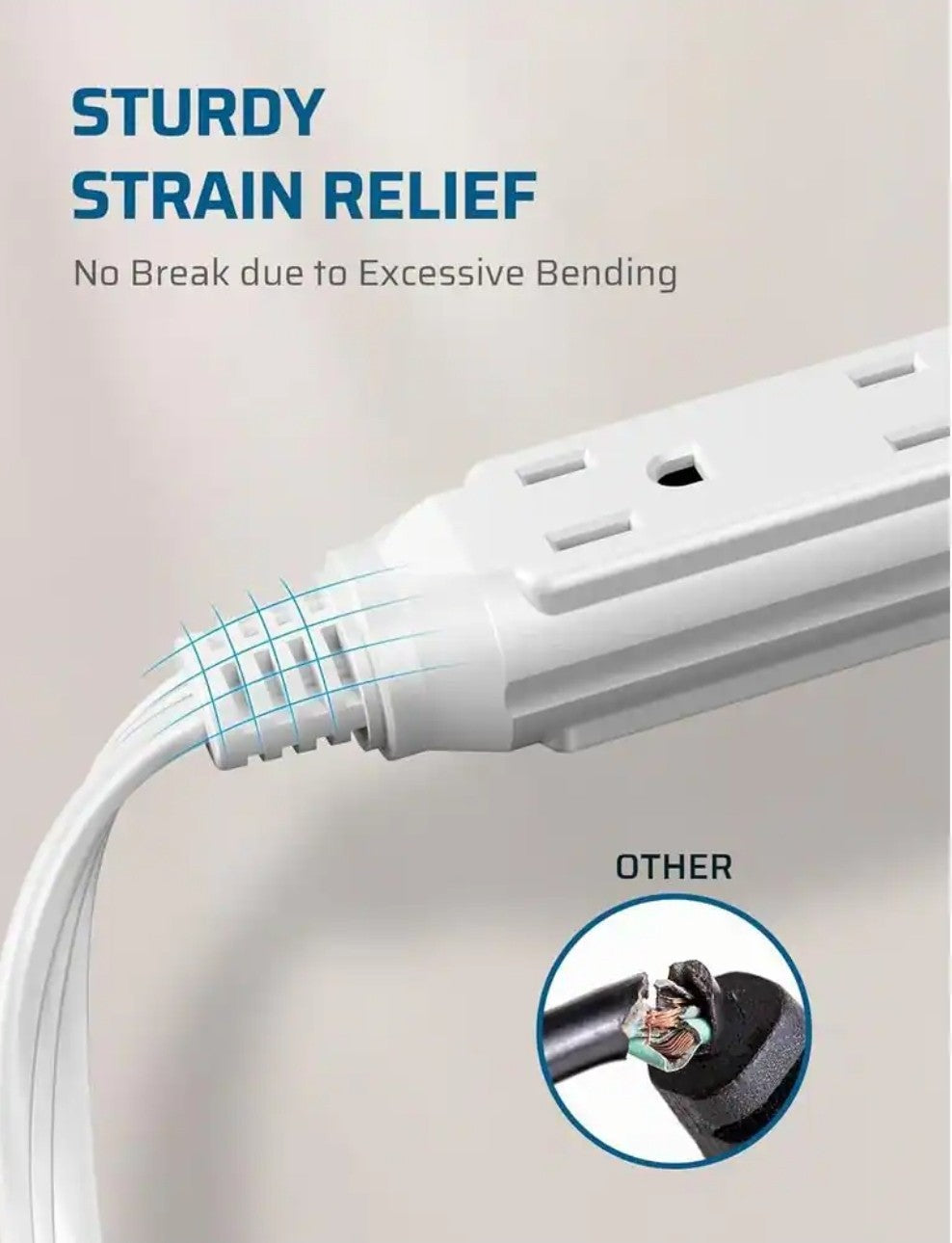 25 ft. 16/3 AWG Indoor Extension Cord with 3-Prong 3 Outlets and SPT-3 Cord 19D