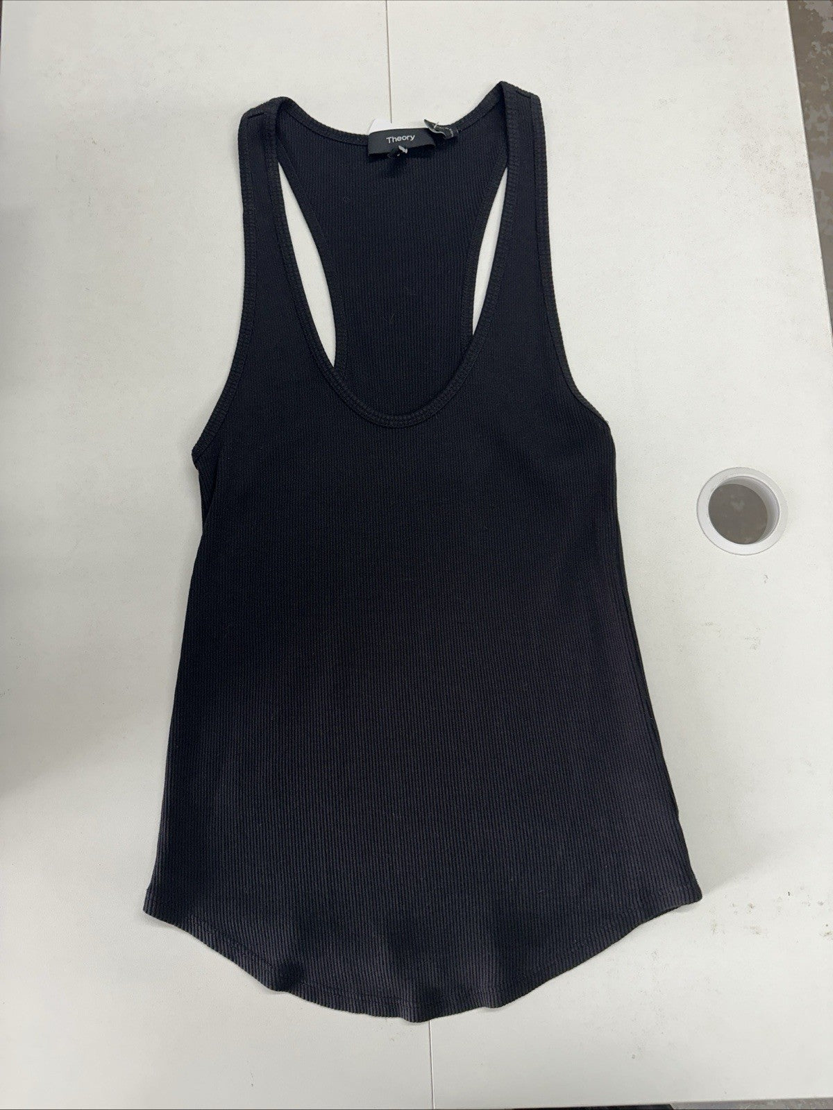 Women’s Small Theory Razor Basic Scoop Back Black Tank
