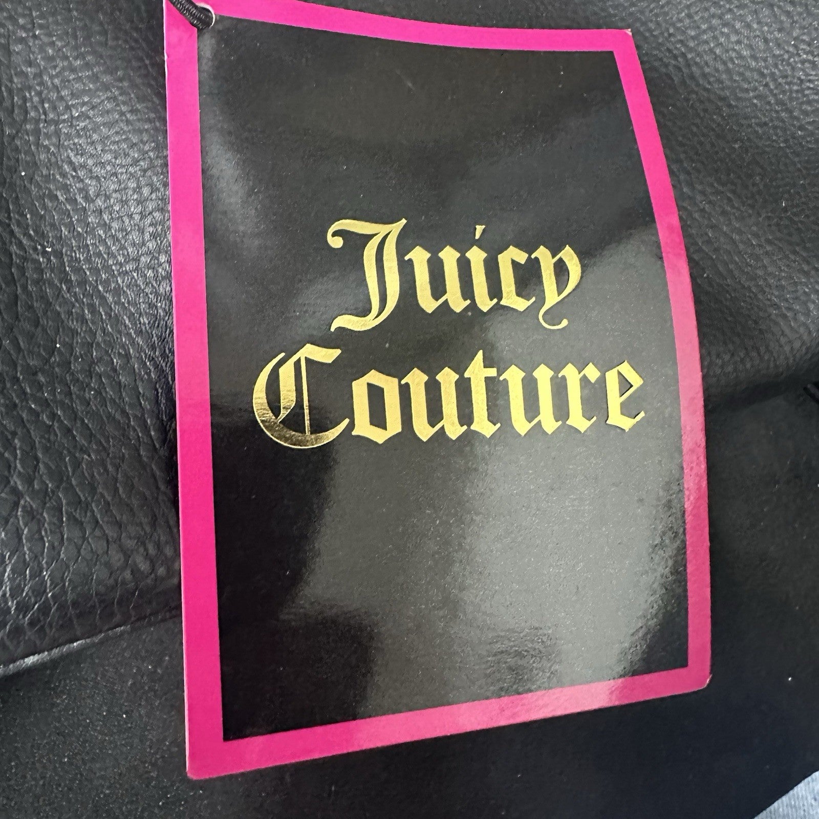 Juicy Couture Large Backpack in Black & Hot Pink with Gold Trim (4A)