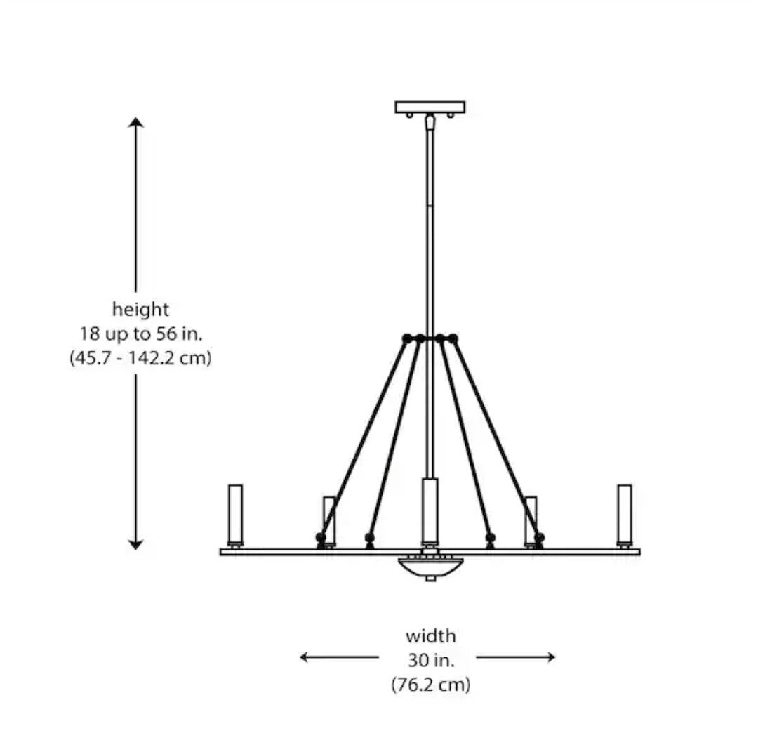 Monteaux Lighting Maverick 5-Light Black Candle Chandelier Light Fixture 10D