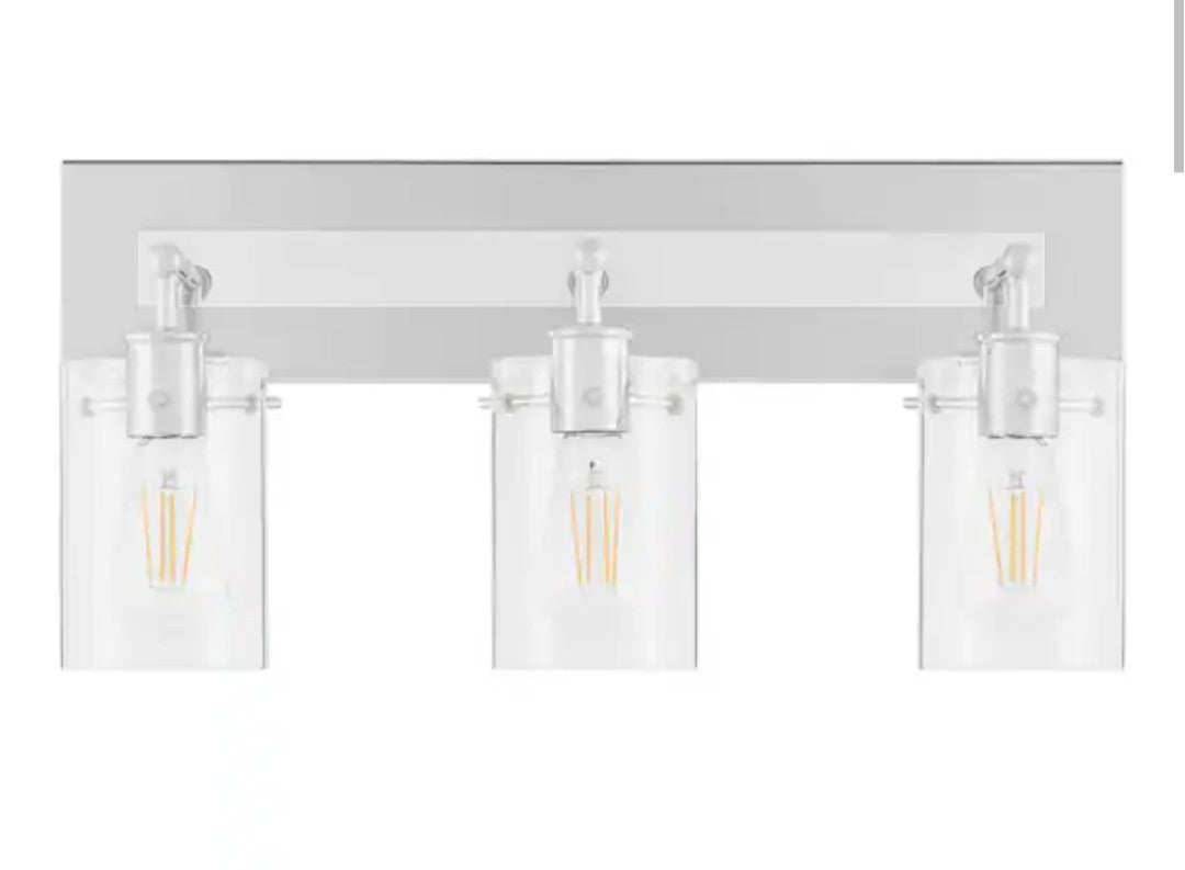 Hampton Bay Regan 21 in. 3-Light Chrome Bathroom Vanity Light (12E)