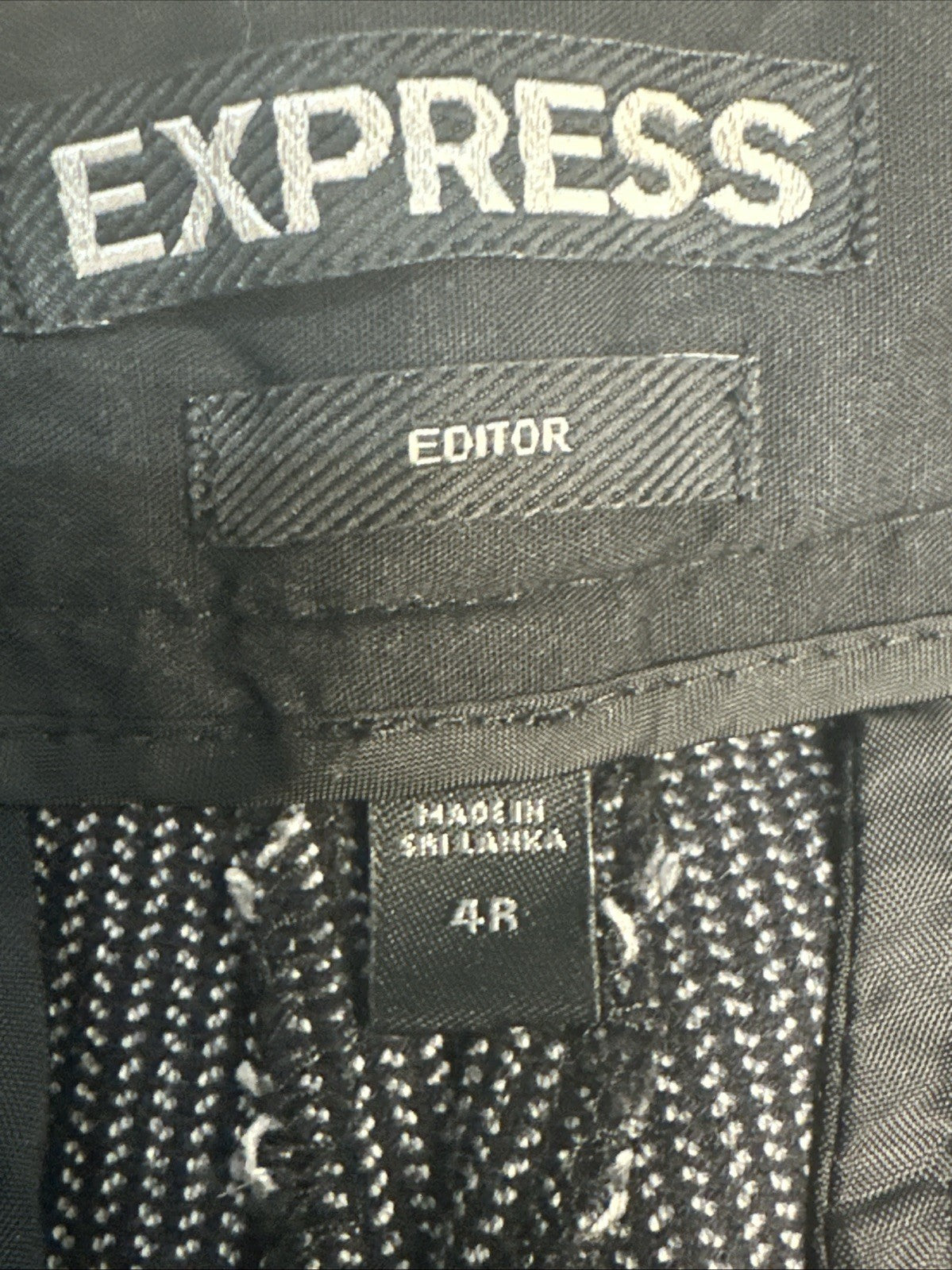 Women’s Express Editor Pant Size 4R Black & Grey Straight Leg   (2.4)