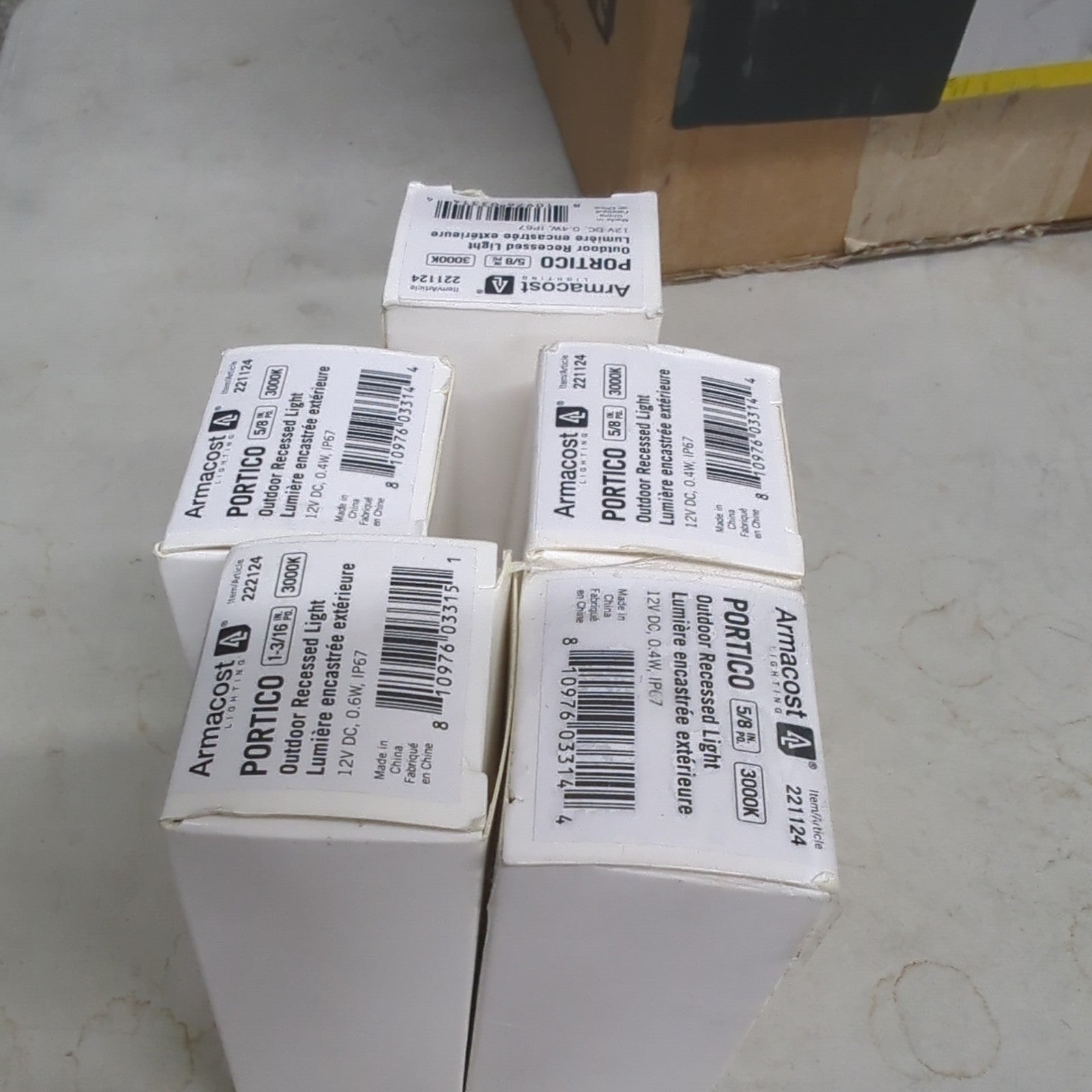 5-Pack Armacost Lighting Portico White Outdoor LED Light 15 mm 5/8 in (11E)