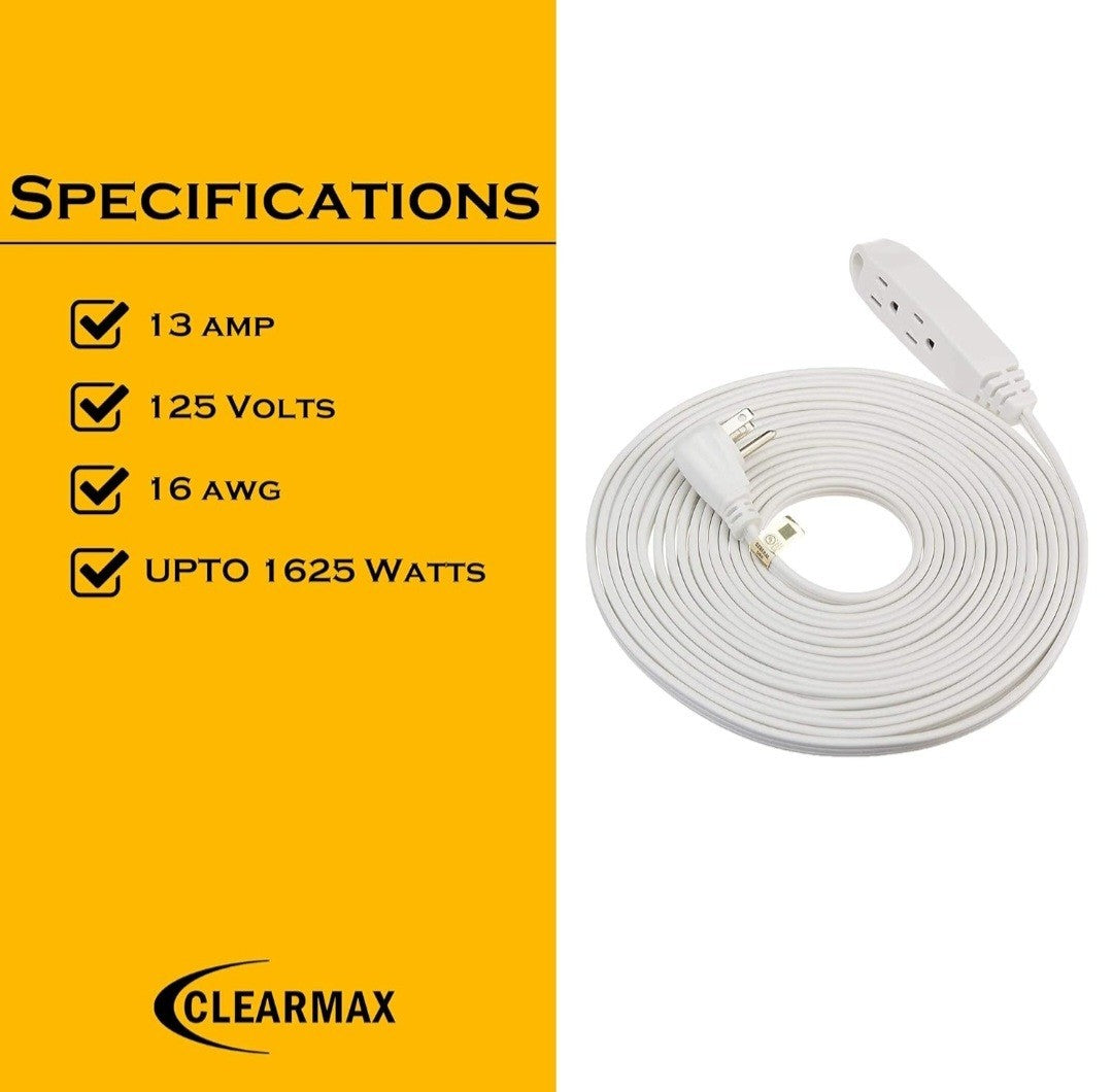 3 Prong Extension Cord with Multiple Outlets, Heavy Duty 25 Foot 4C