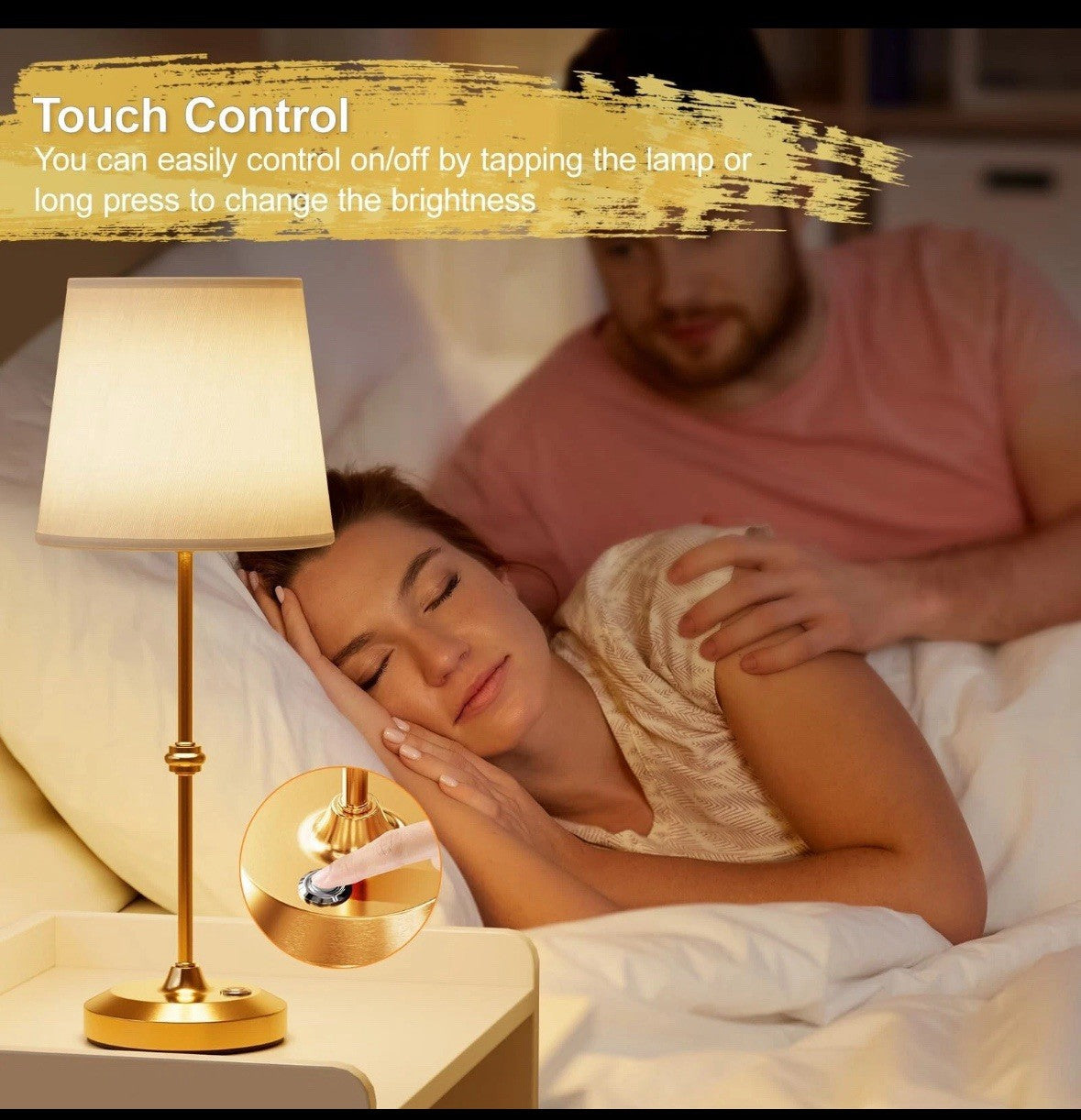 Portable Cordless Table Lamp, Rechargeable 5200mAh Battery Operated Lamp (13c)