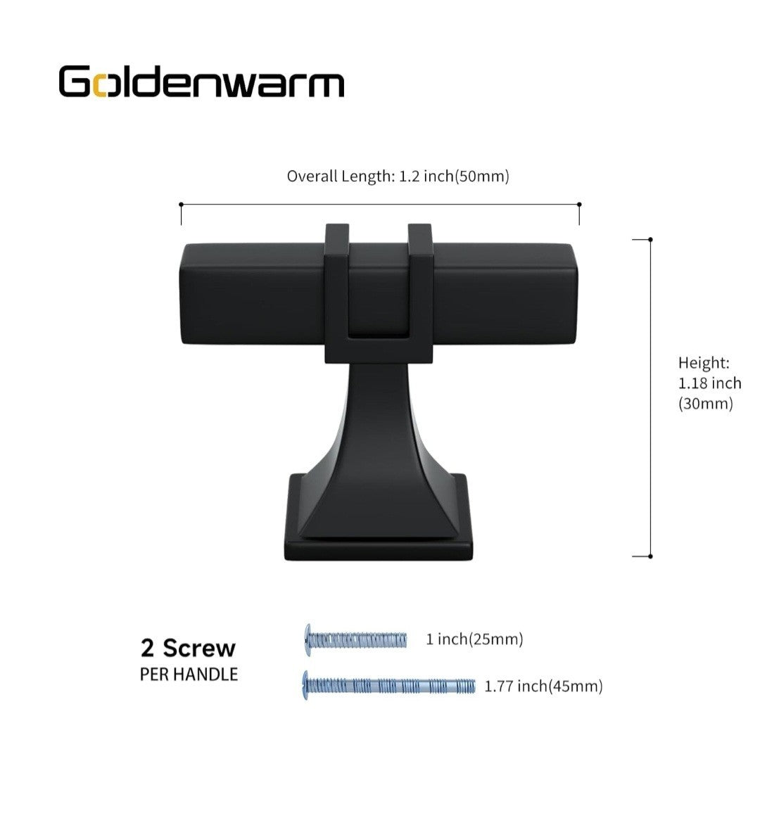 goldenwarm 12 Pack Black Cabinet Knobs for Dresser Drawers A1
