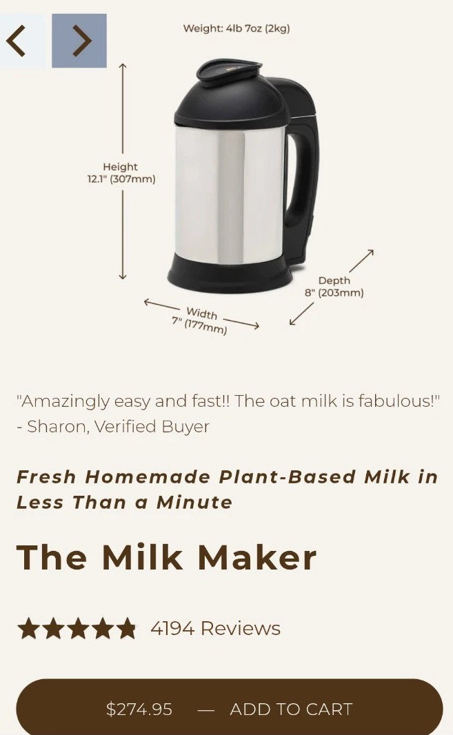 Almond Cow Milk Maker with Glass Jug, Book, Bag and Other Accessories