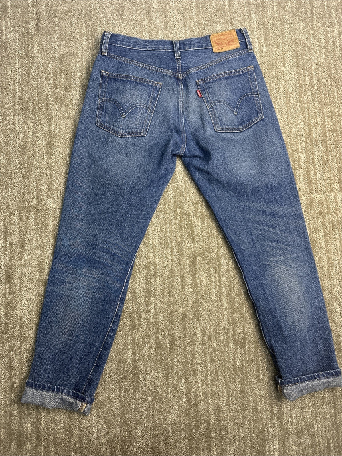 Levi's 501 Women's Straight Leg Button Fly Blue Denim Jeans w25 L30   (0023)