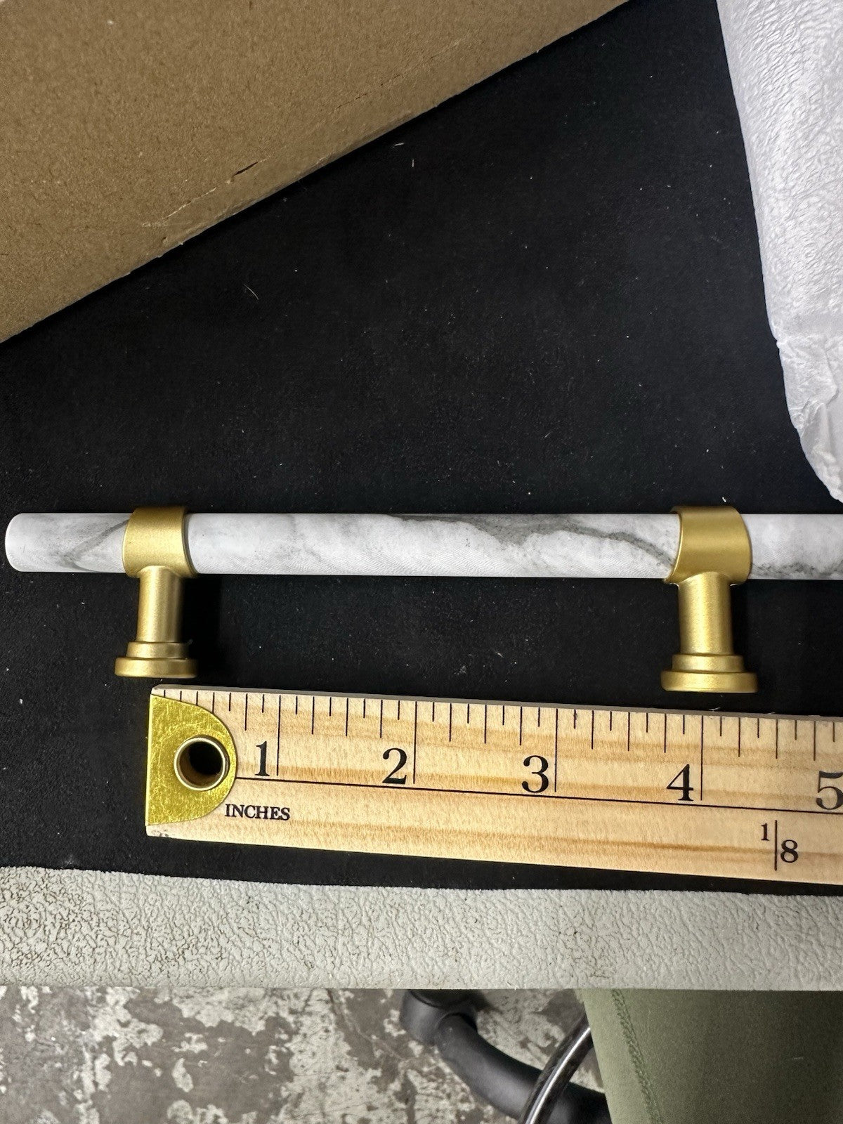 Rergy 8 Pack Gold&Marble Drawer Pulls 4” Handles Zinc Aluminum Alloy Hardware 8C