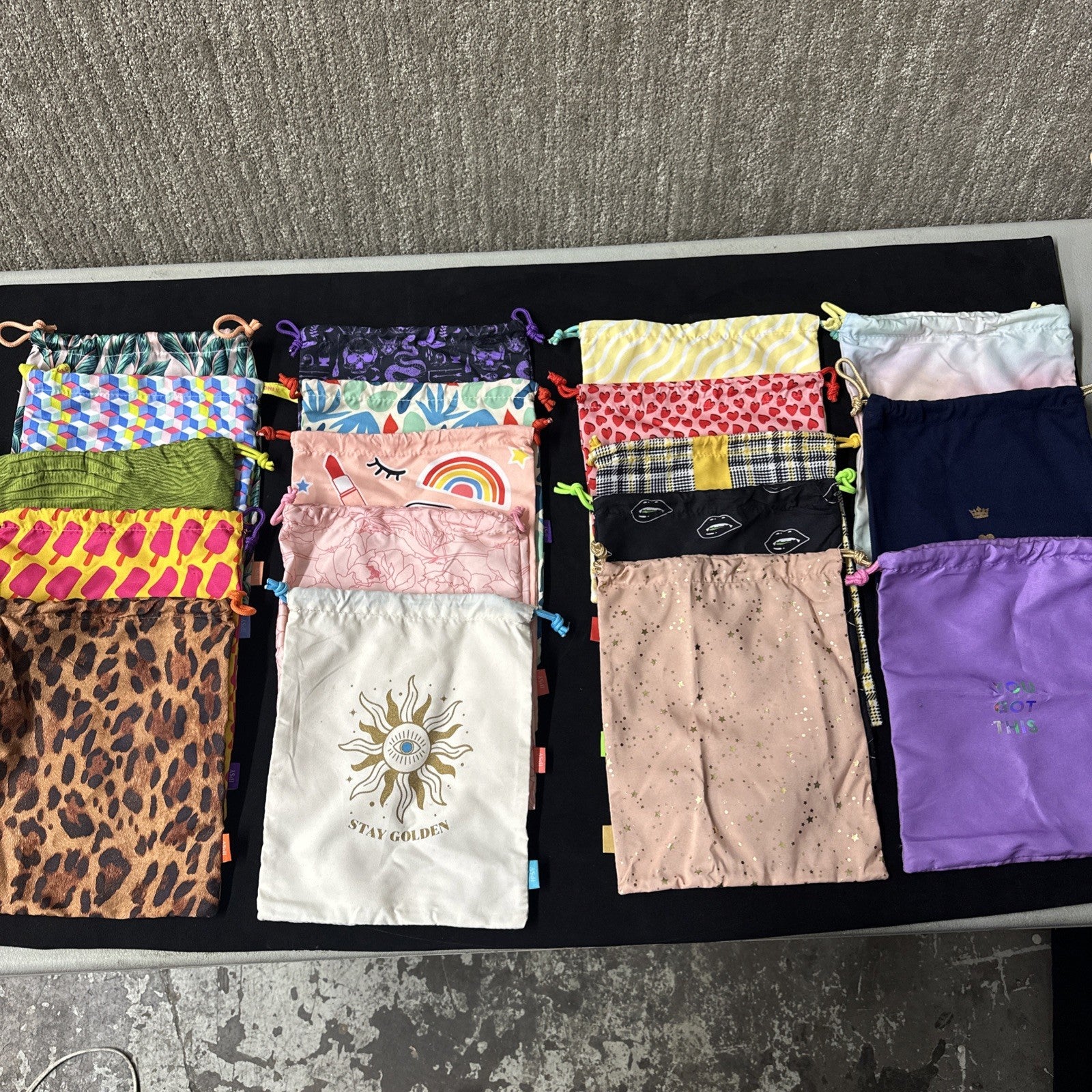 18 Ipsy Cloth Bags 8in Wide x 10in Long LOT (6c)