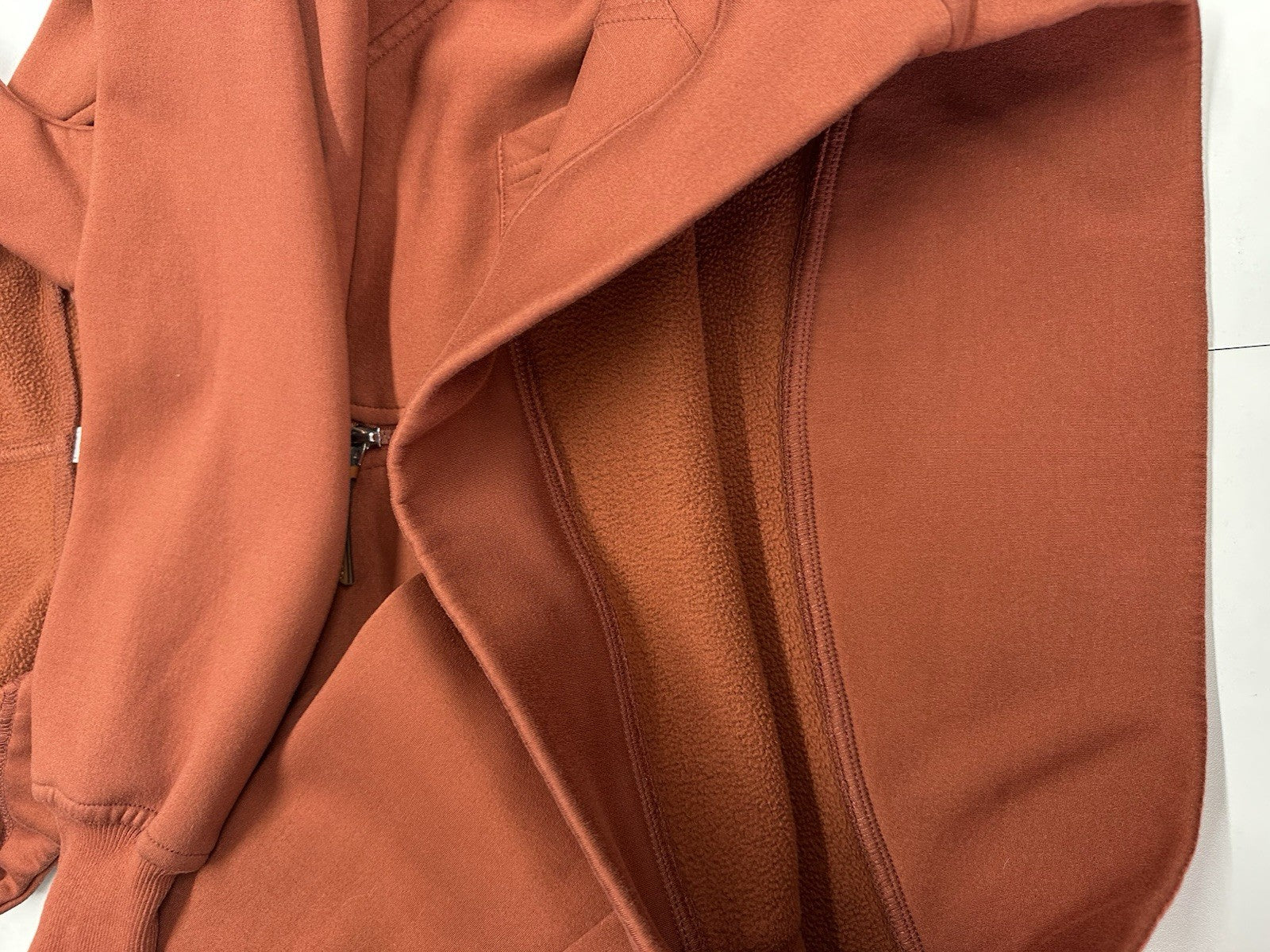 Women’s Laslulu Burnt Orange Small Crop Hoodie Sweater W/ Zipper