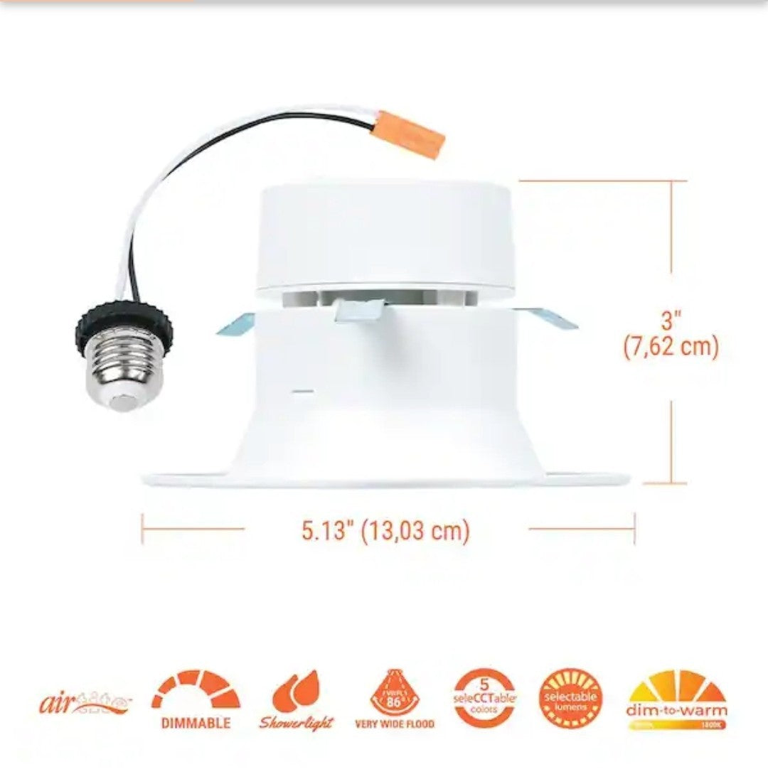 HALO RL4 Series 4-inch LED Selectable CCT and Lumens, Integrated LED 11B