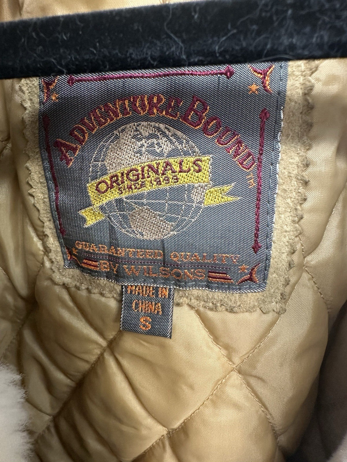 Wilsons Adventure Bound Women's Small Tan Suede Leather Fur Trim Jacket