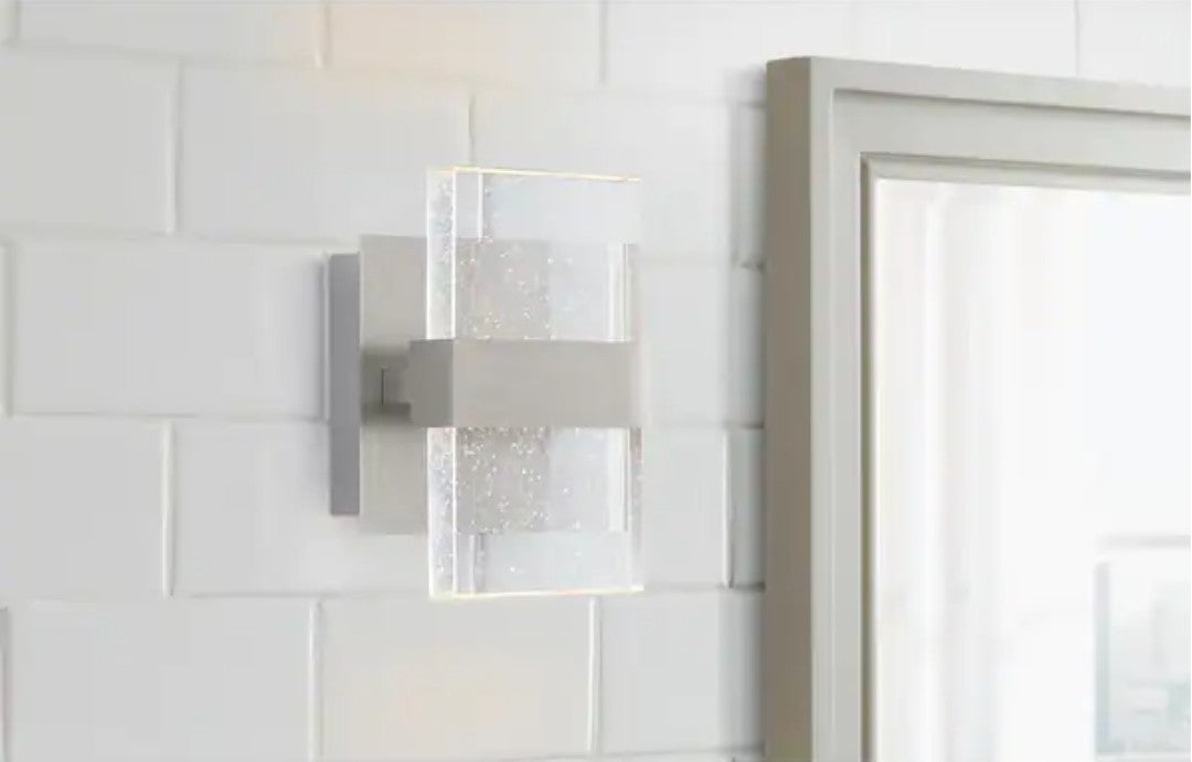 Home Decorators Alberson 2-Light LED Indoor Wall Sconce Bubble Glass 12D