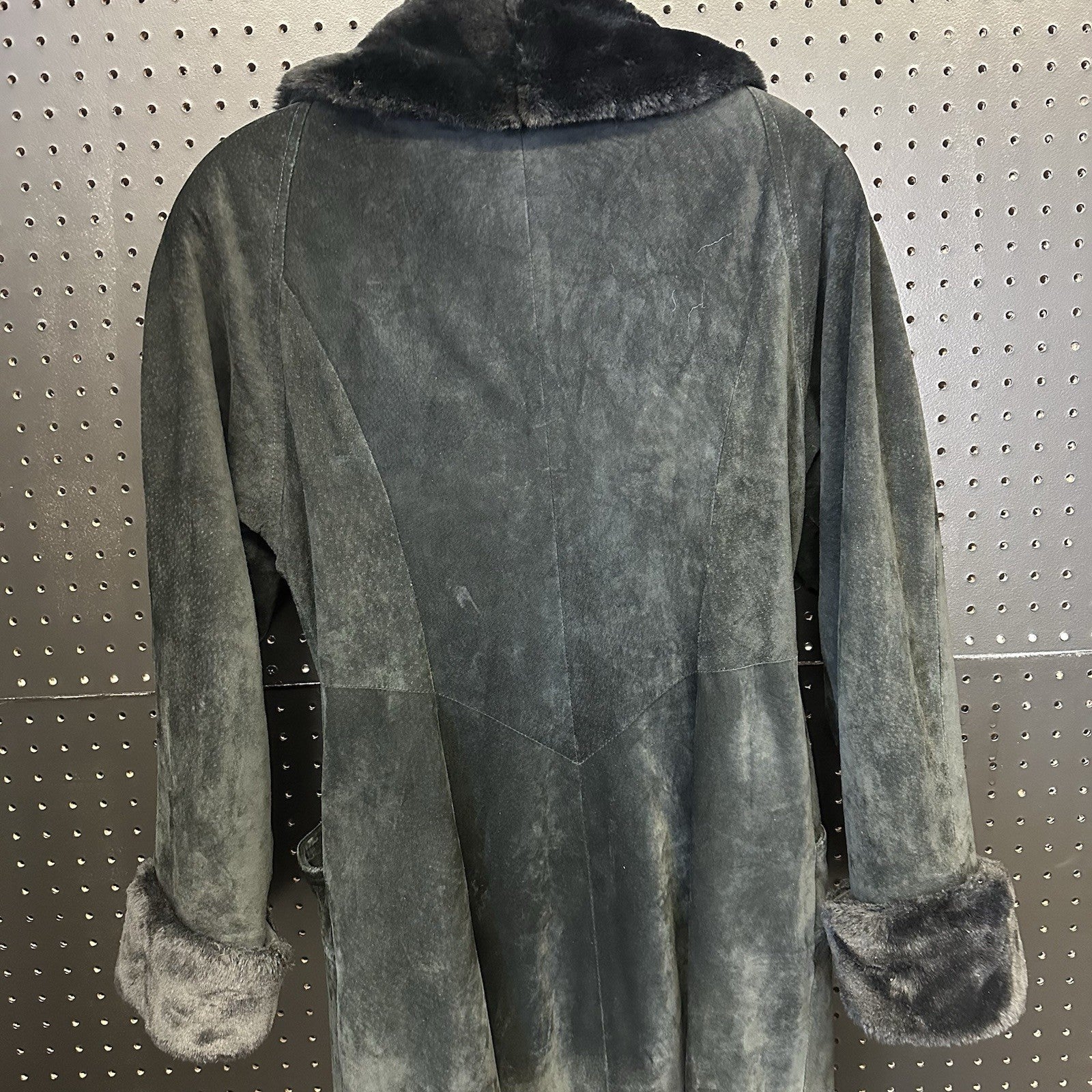 Danier Black Genuine Leather Women Long Coat Jacket  XS Fits Small