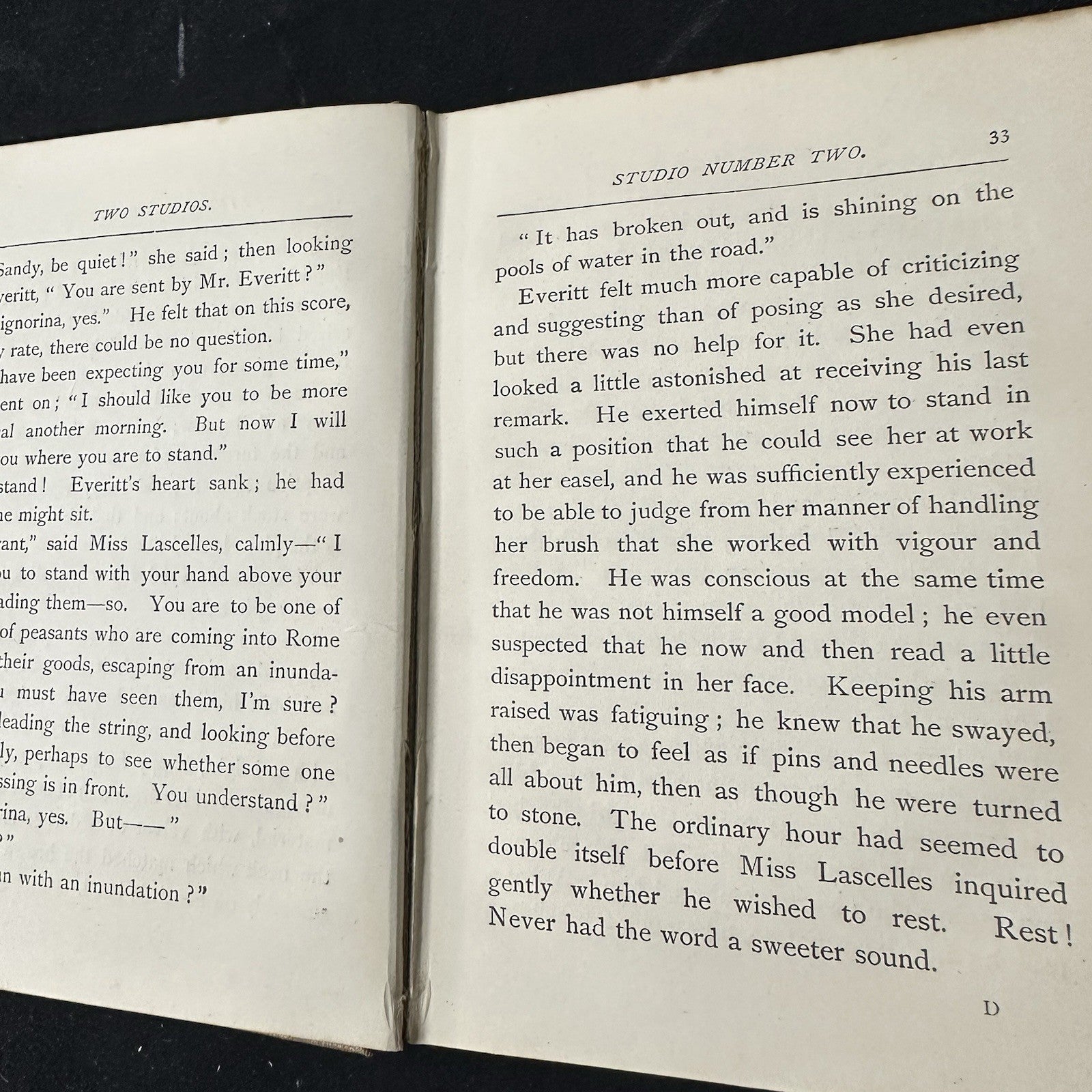 Antique Two Studios By Frances Mary Peard Hardcover Book Romance Novel 10c