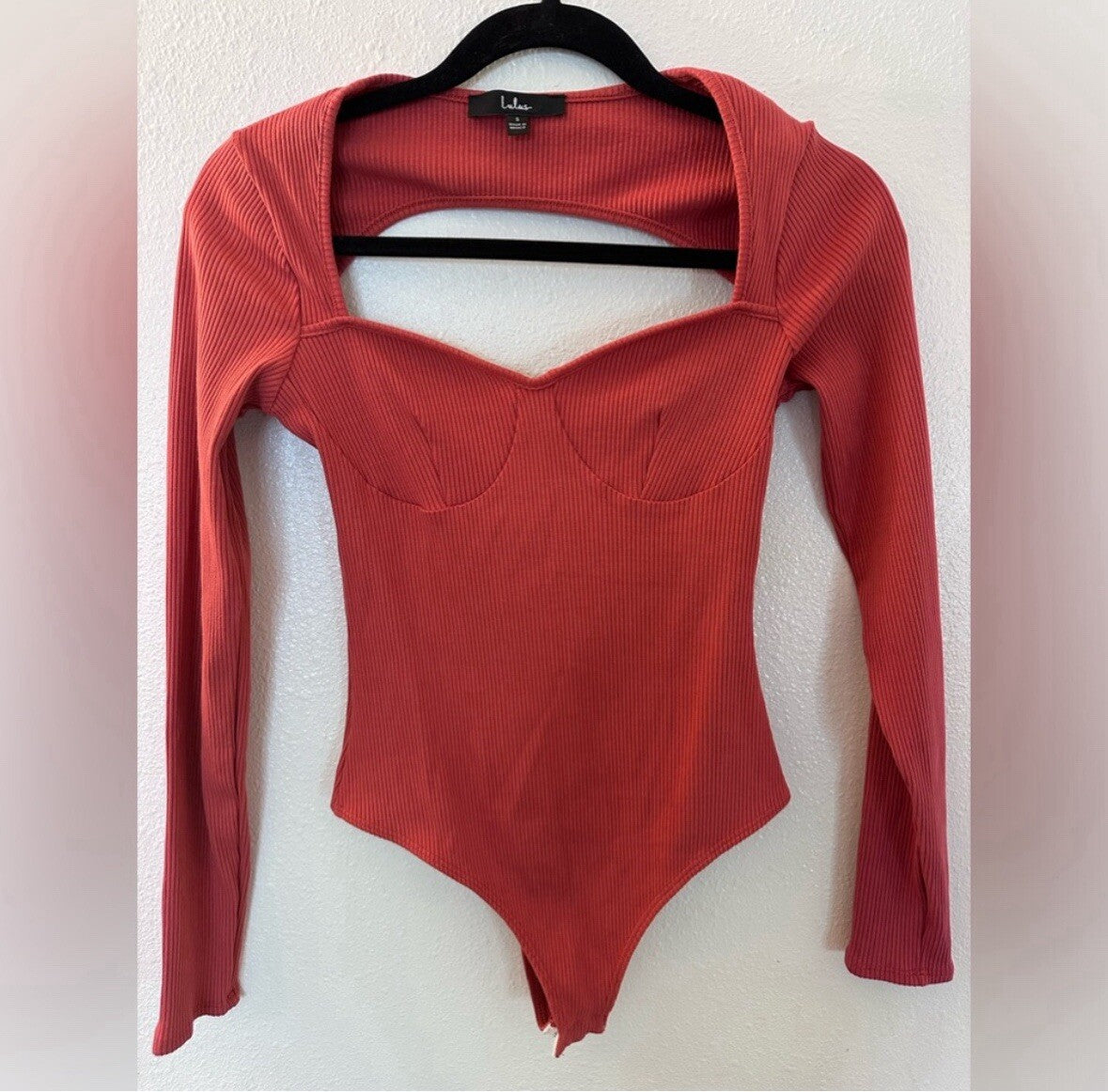 Lulus Rust Bodysuit Long Sleeve Size Small. 4.2