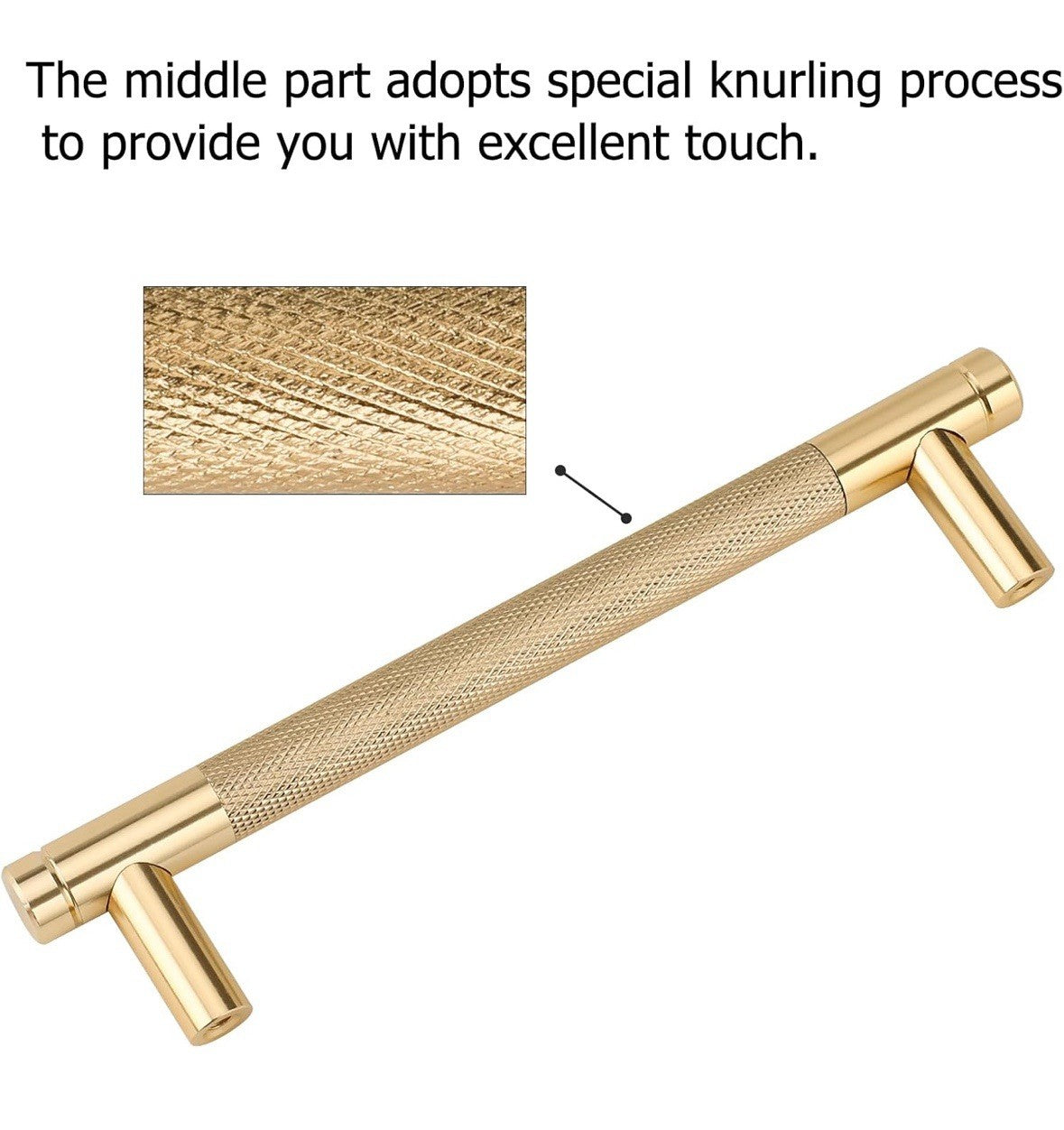 Rergy Cabinet Handles Knurled Drawer Pulls 10 Pack Champagne & Rose Gold (8d)