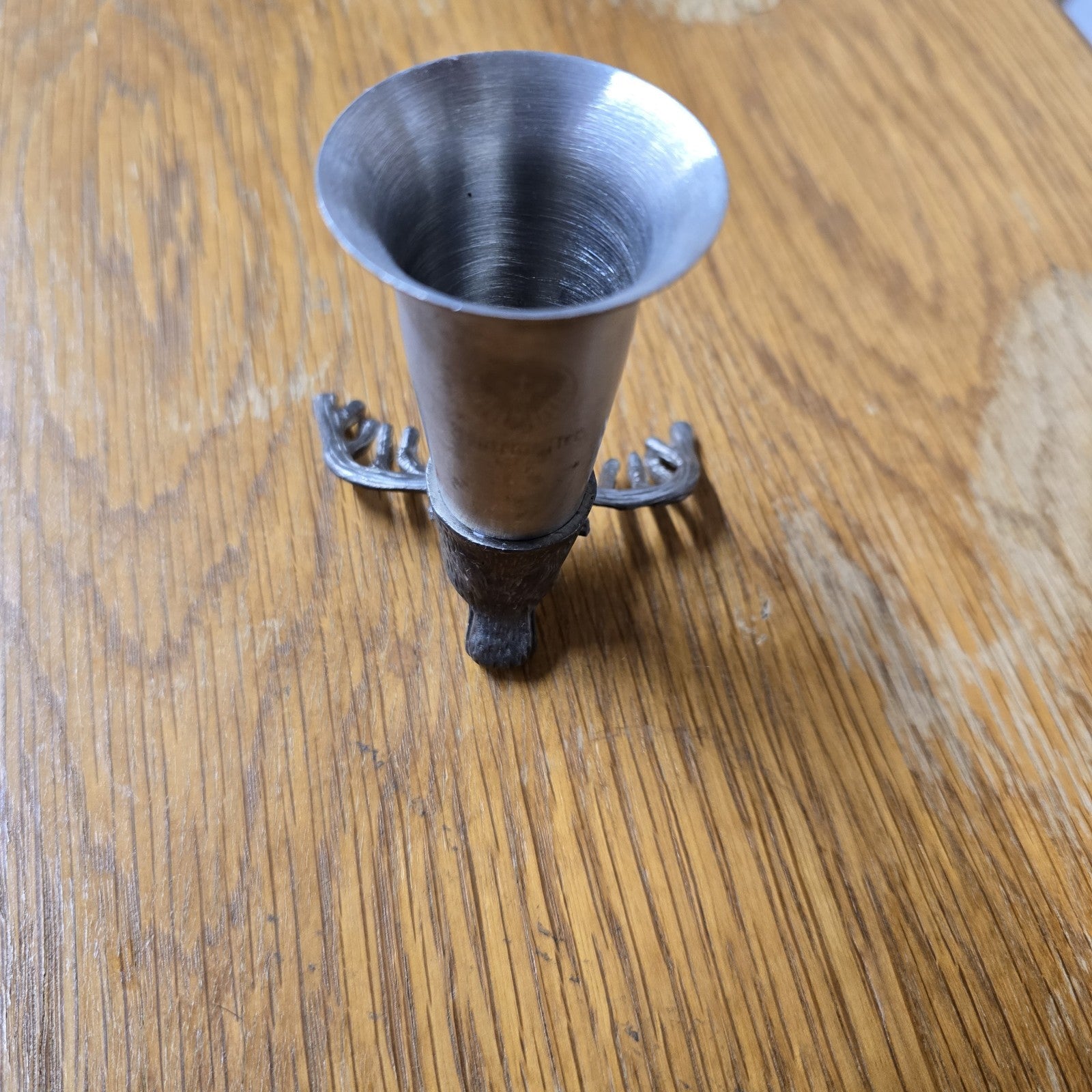 Jagermeister Shot Glasses Pewter Antlers Stainles Stag Buck Deer Head Barware 9A