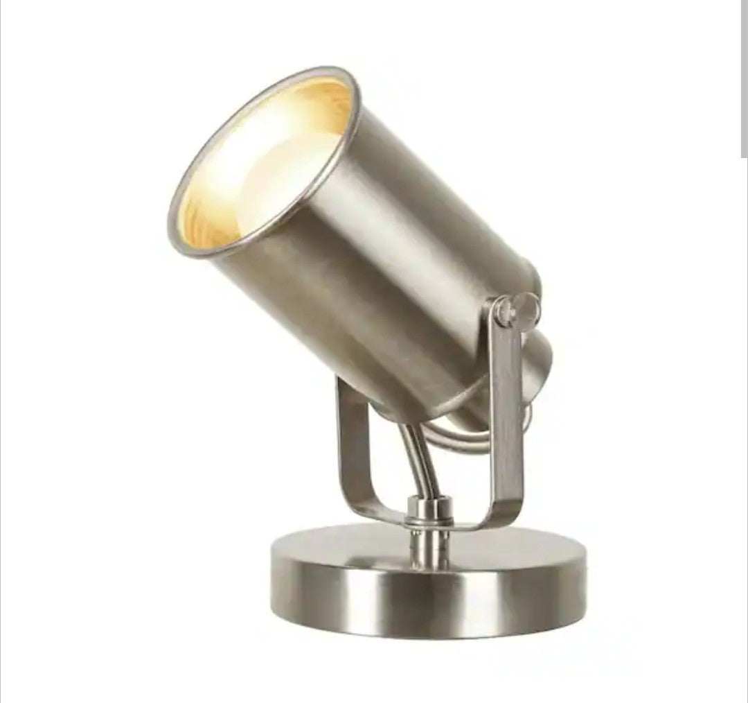 Catalina Lighting 6.25 in. Brushed Nickel, Desk Lamp Metal Shade 10E