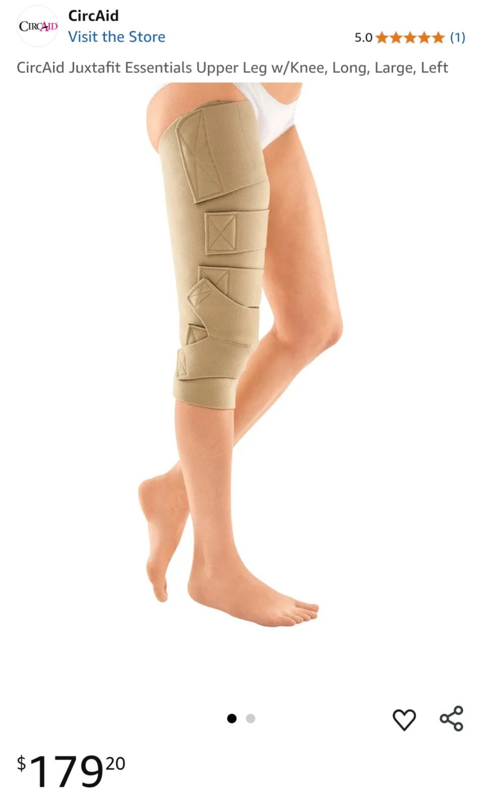 Medi CircAid Juxtafit Essentials Upper Leg w/Knee, Long, X-Large, Left 7B