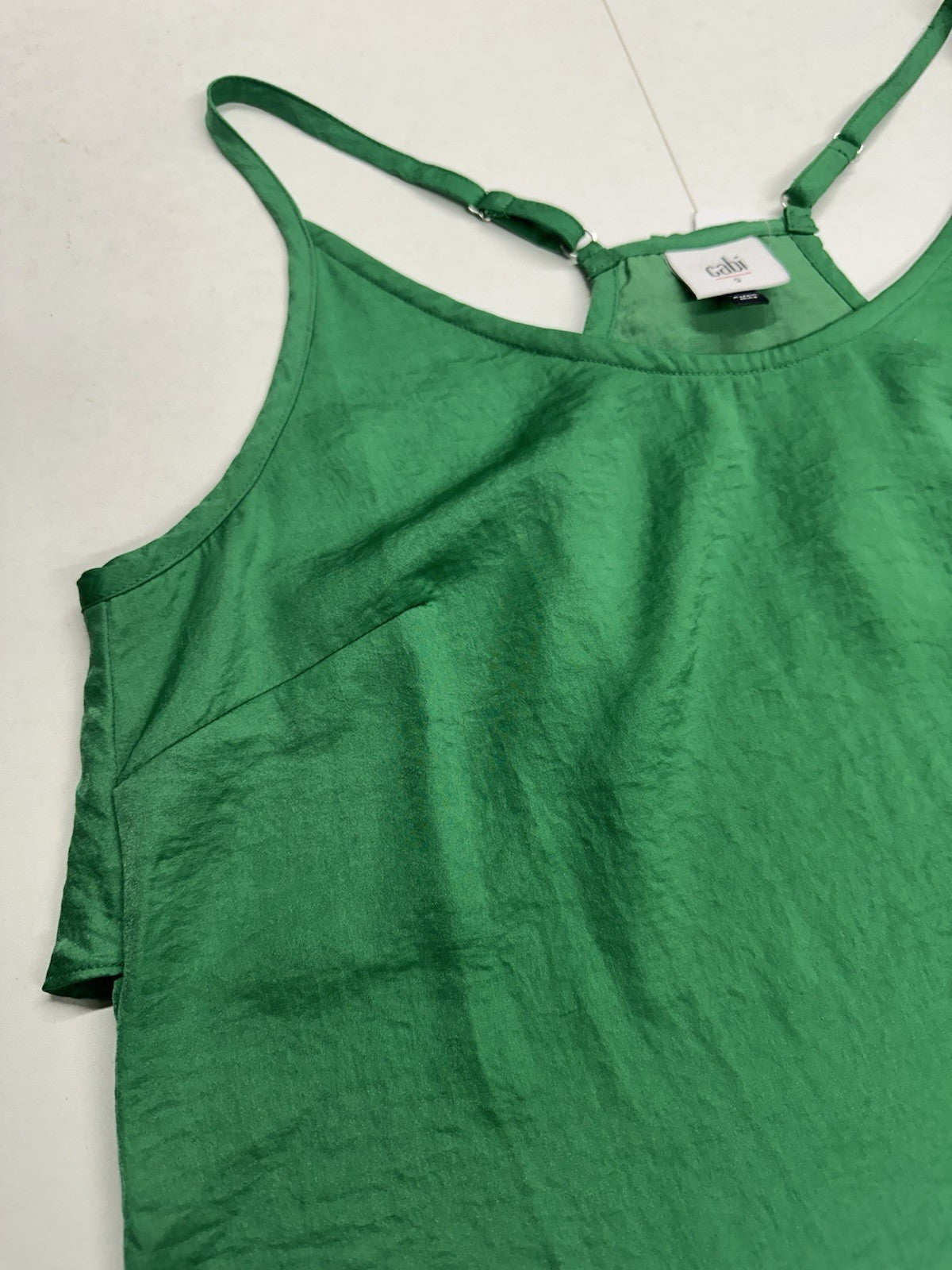 CAbi Park Racerback 6111 Green Ruffle Back Womens Size S Camisole Colorful