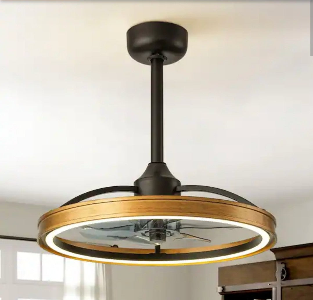 RRTYO Vaczon 18.8 in Farmhouse Ring Ceiling Fan w/ Color-Changing LED
