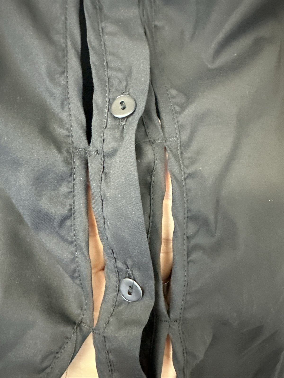 Masnada Italian Designer Black Long Sleeve Button Up Top Avant Garde Sz 6/42