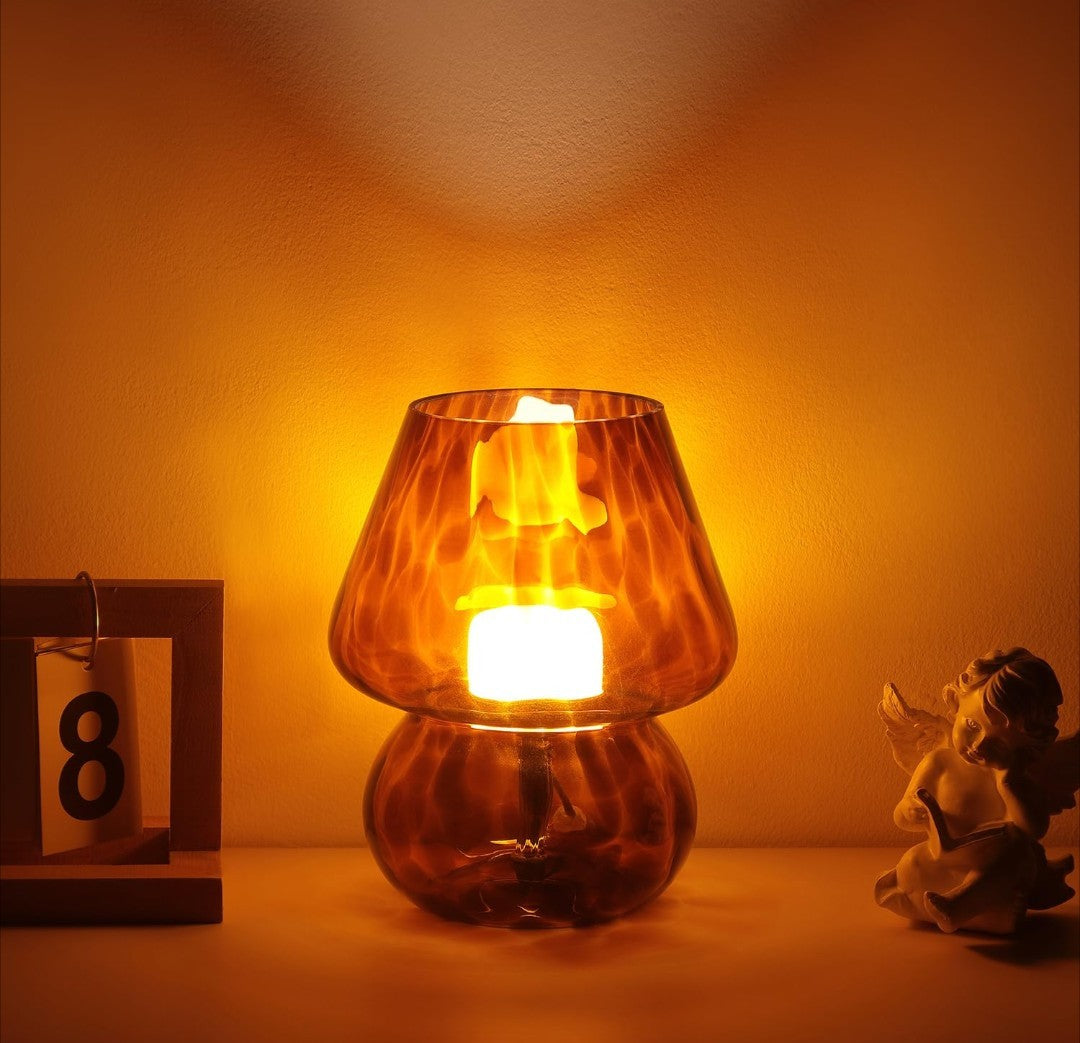 USB Plug-in Mushroom Lamp with 3 Colors LED Bulb for Bedroom Nightstand 12E